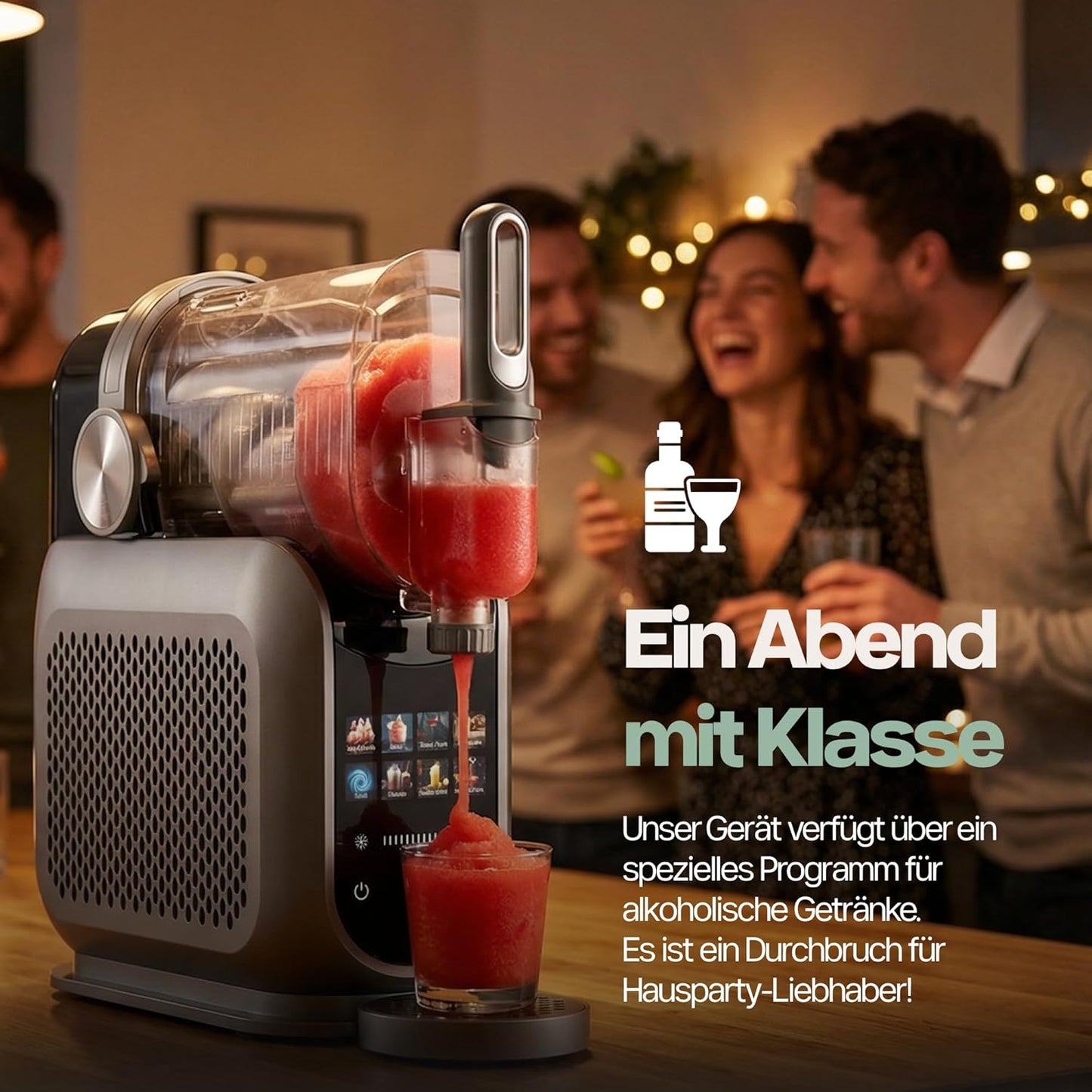 4Swiss Eismaschine Selbstkühlend Eis Maschine Speiseeisbereiter Speiseeismaschine mit Kompressor Icecream für Milchshake Slush Slushie Granita Ice Cream Joghurtmaschine Zuhause Eisbereiter - SM026