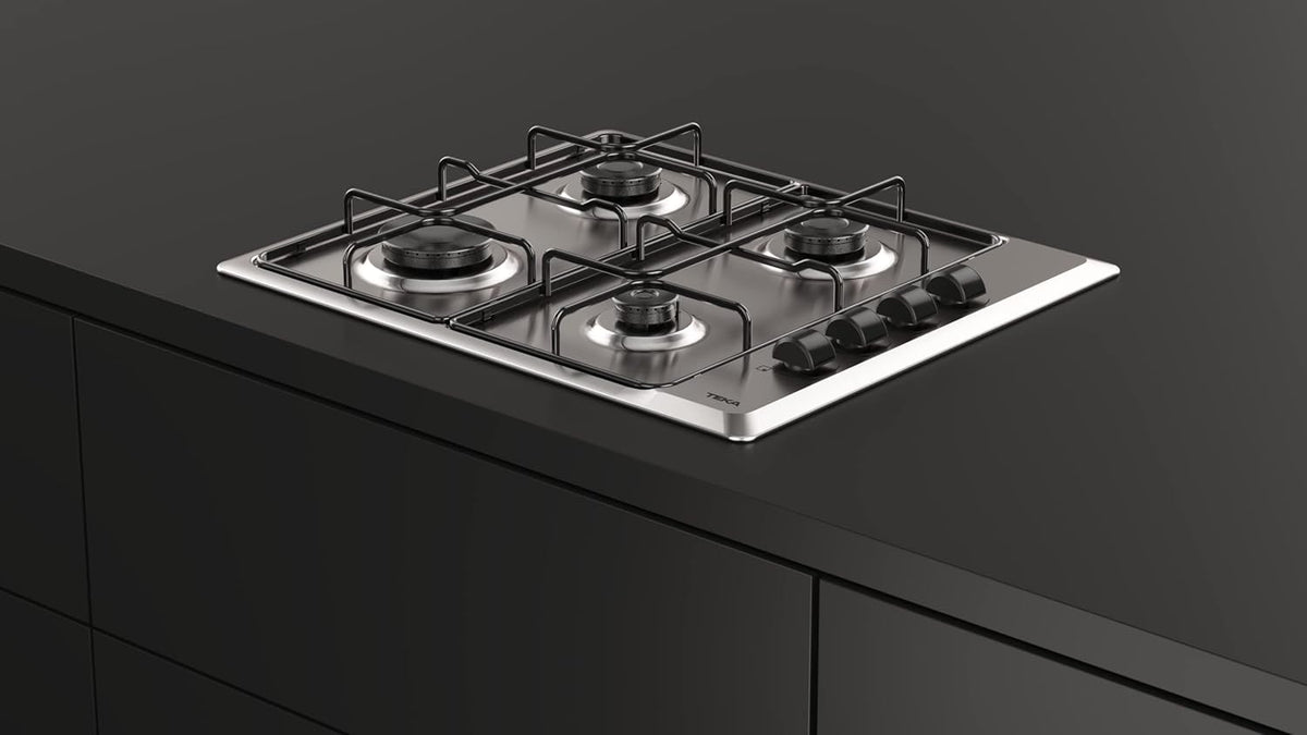 TEKA Placa de Gas Butano, 60 cm, 4 Fuegos, Mandos Ergonómicos, Seguridad Termopar, Parrillas Esmaltadas, HLX 640 KL