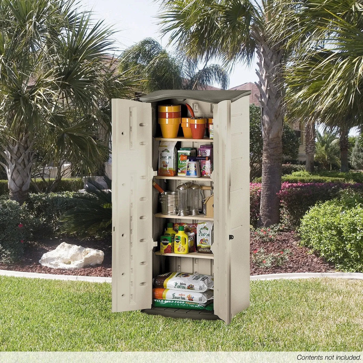 Vertical Resin Weather Resistant Outdoor Storage Shed