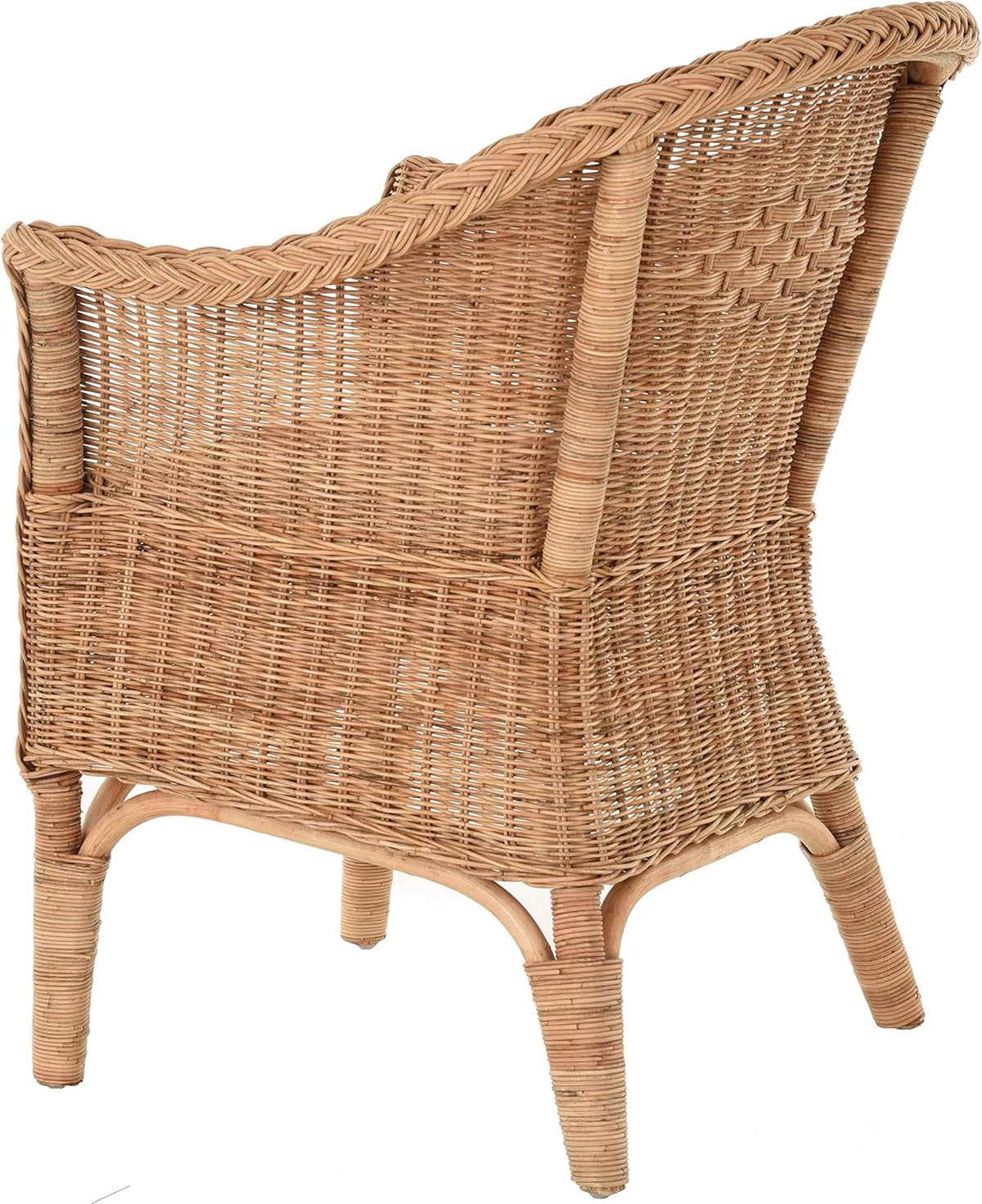 Rattan-Sessel Natur/Esszimmersessel Korb-Sessel/Rattanmöbel Rattansessel Rattanstuhl mit Armlehnen Lounge Flechtsessel (Natur)