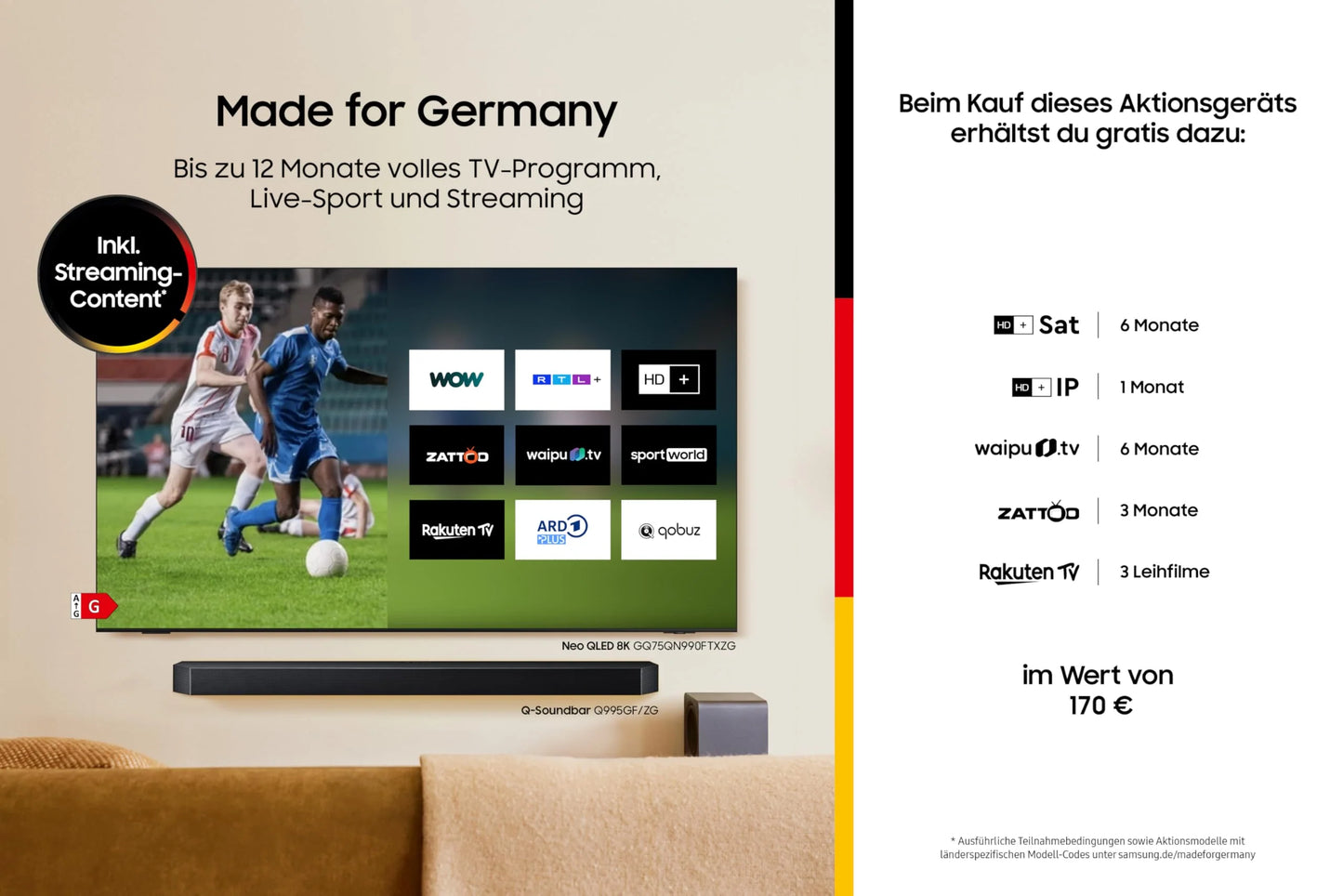 Samsung Crystal UHD 4K U7099F 43 Zoll (108 cm) LED Fernseher, Crystal Prozessor 4K, MetalStream Design, SmartThings, Knox Security, Gaming Hub, AI Upscaling, Kostenlose Inhalte, Smart AI TV