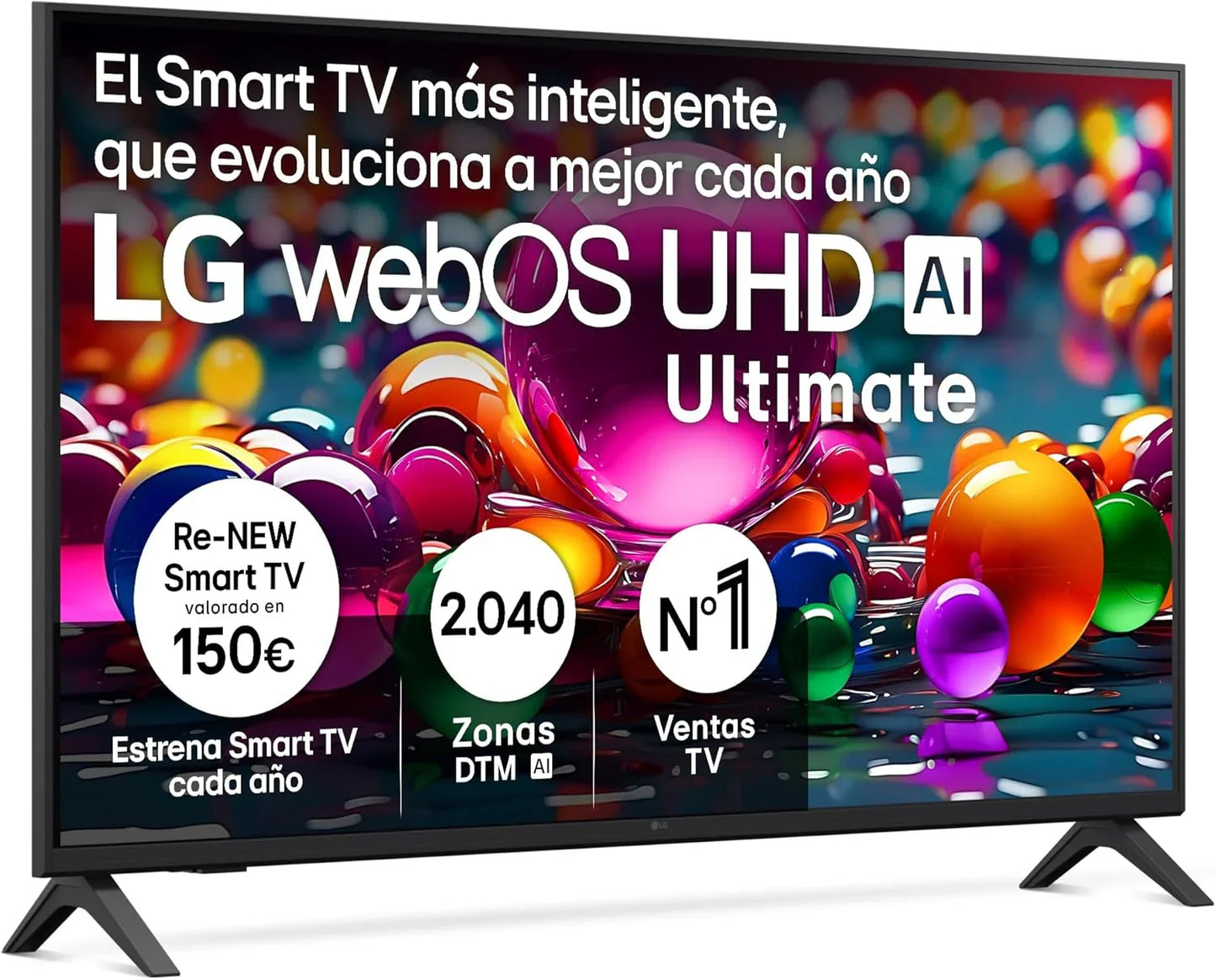 LG 43UA73006LA - TV 43", UHD 4K, WebOS 25, Ultimate IA, HDR10 Pro, Super Upscaling, Dolby Digital Plus, Google Assistant, Black