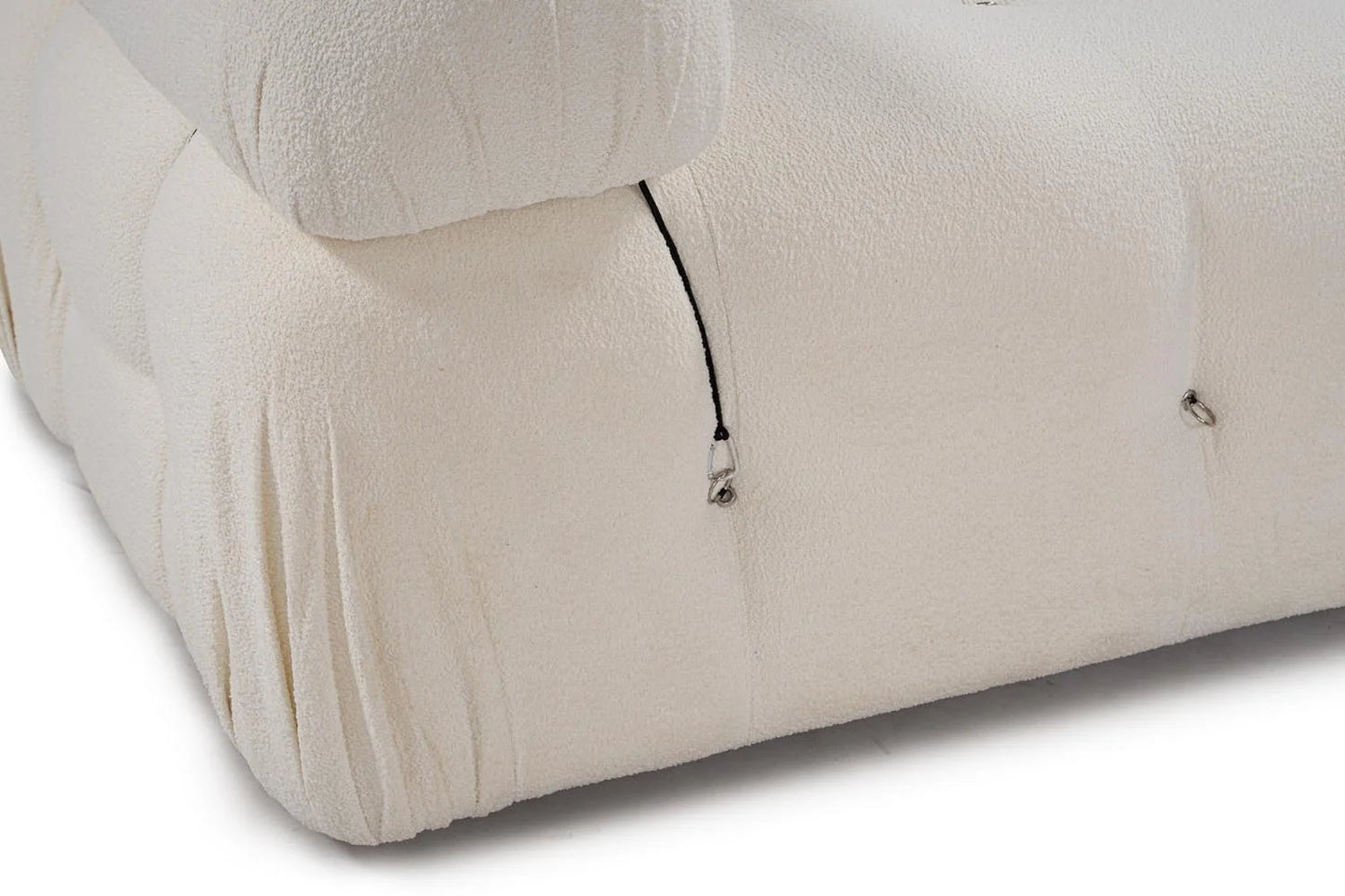 Bubble Beige L1 Ecksofa - Weiss