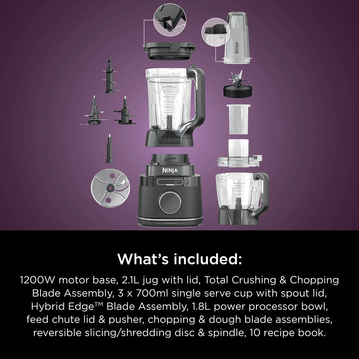 2025 Sistema de Cocina Ninja Detect™ Power Blender + Processor Pro