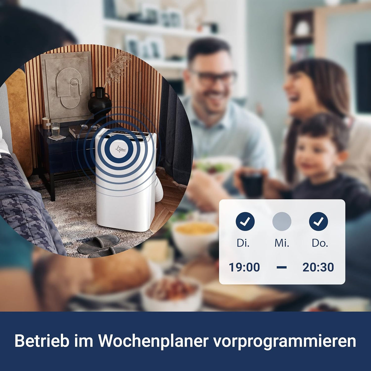 SUNTEC Mobiles Klimagerät Impuls 2.6 Eco R290 – Klimaanlage mobil und leise mit Abluftschlauch – Kühler & Entfeuchter für Räume bis 34 qm – Mobile Kühlung für Wohnung & Büro – 9.000 BTU | 2600 Watt