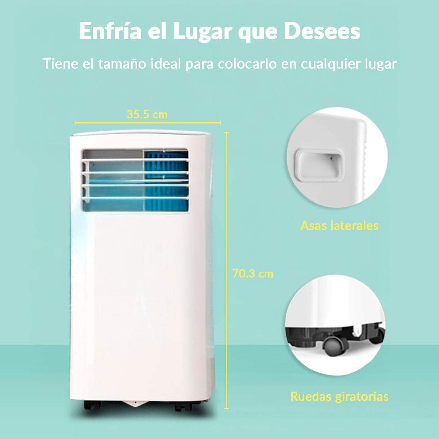 COMFEE Pingüino Aire Acondicionado Portátil 8000 BTU / 2000 Frigorías – Climatizador sin unidad exterior – Enfriador Silencioso Bajo Consumo con Kit de Ventana | 3x1 Refrigera, Ventila y Deshumidifica