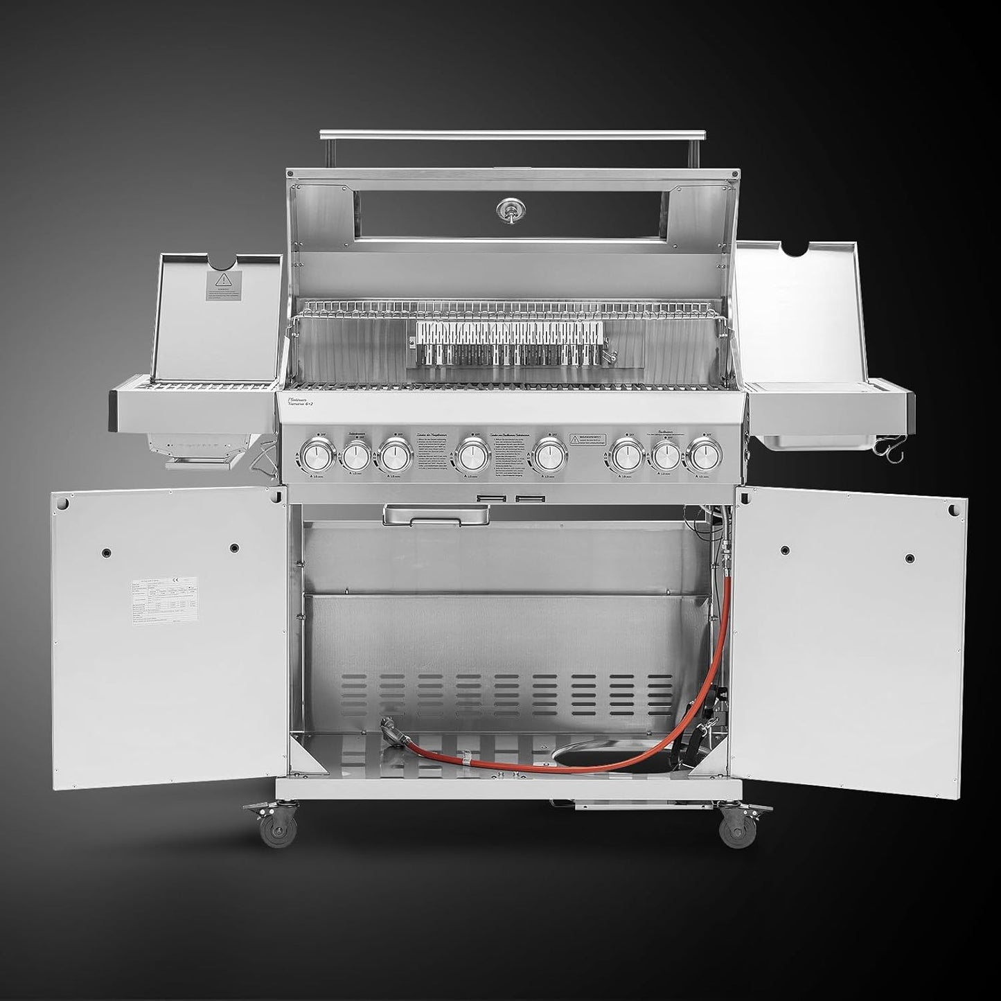 TAINO PLATINUM YAMARA 6+2 Gasgrill Edelstahl 6 Brenner Keramik Sear-Burner Keramik Backburner Piezo-Zündung Grillrost Gusseisen