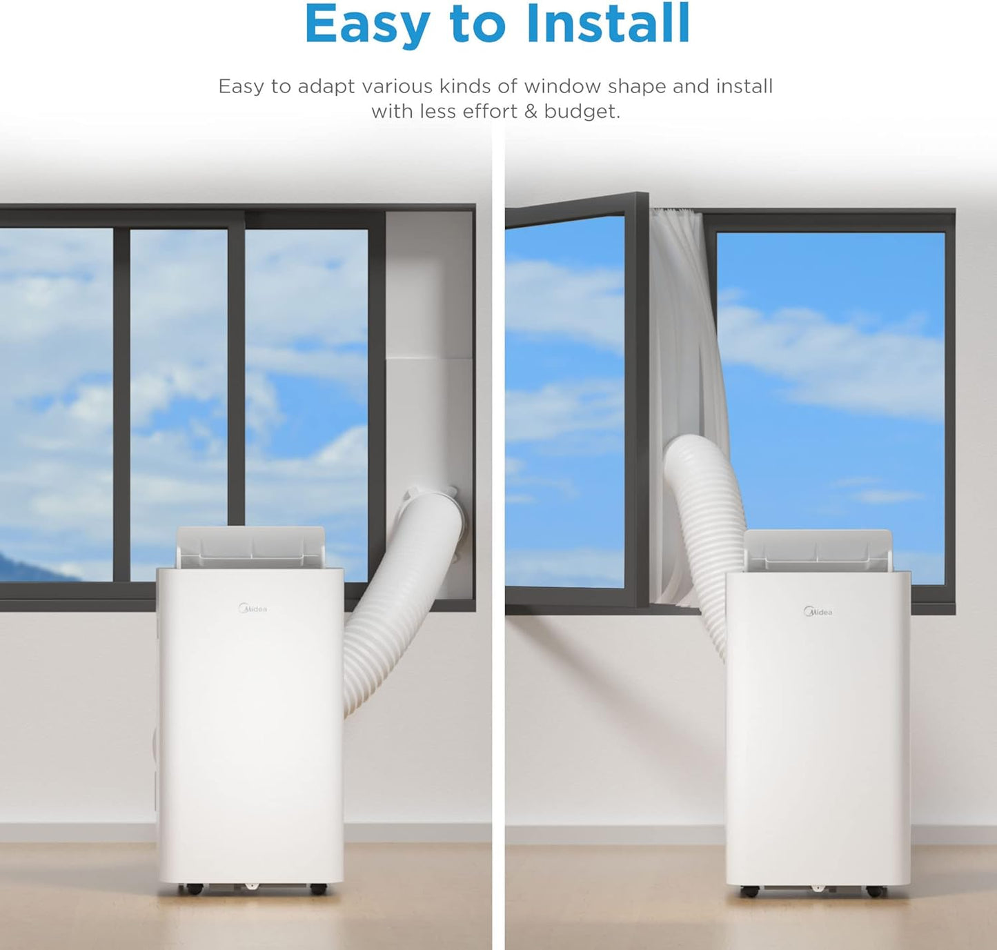 Midea Mobiles Klimagerät Real Cool 35, 12000 BTU, Raumgröße bis 117m³(43㎡), APP-Steuerung/Alexa/Google Home/IFTTT, Mobile, Weiß