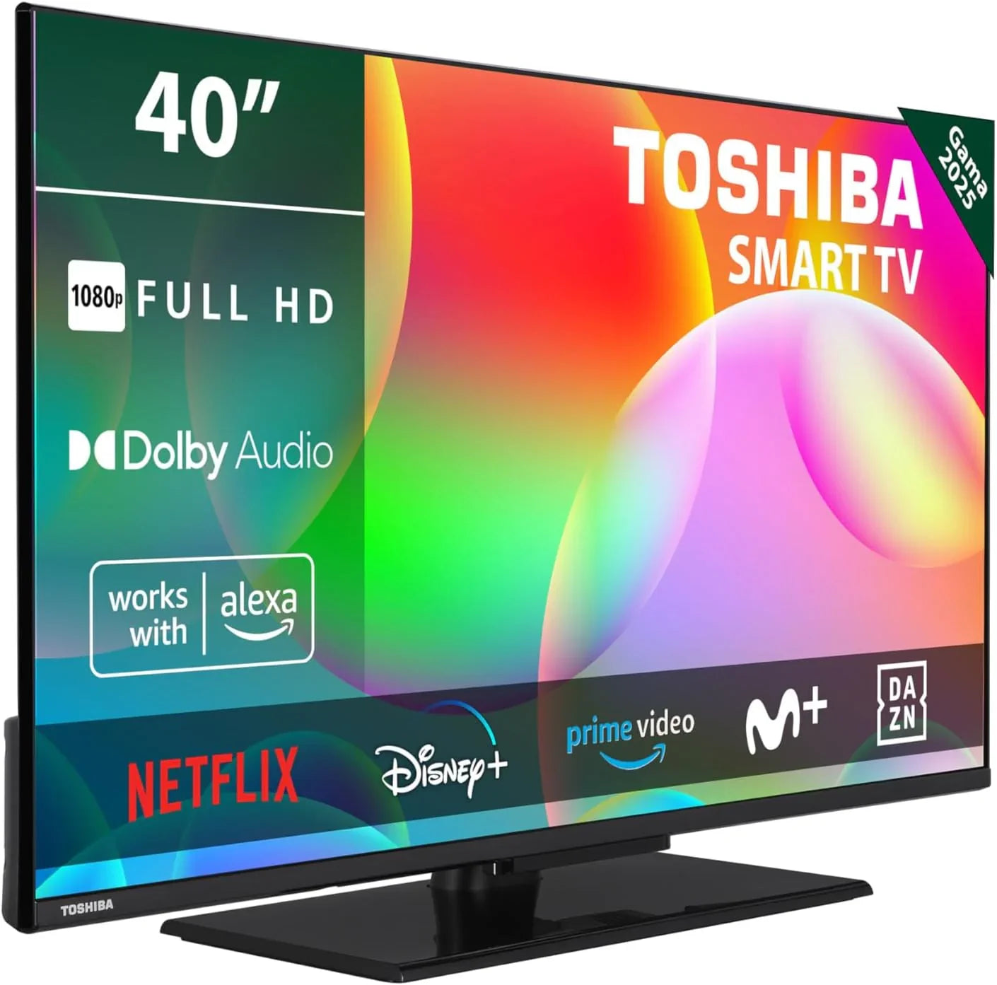 Toshiba 40LV3563DG 40" Full HD (1920 x 1080) HDR Smart TV with Central Stand, Compatible with Alexa, WiFi