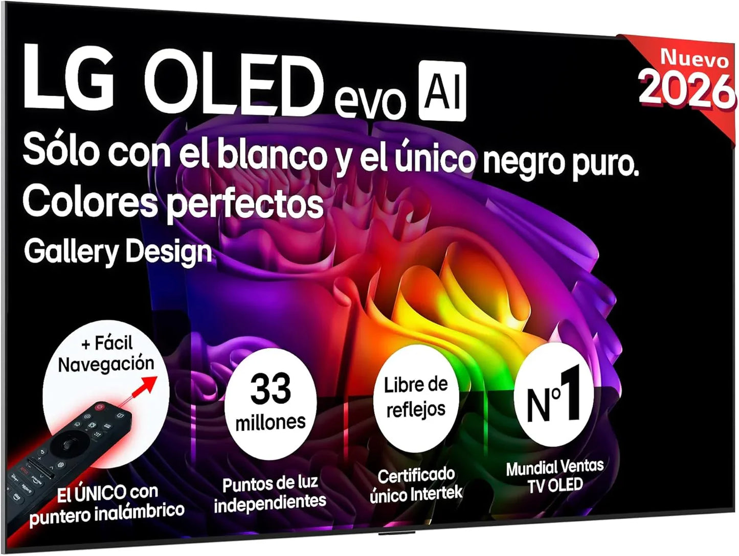 LG OLED65C54LA - TV 65", OLED EVO 4K, Smart TV AI C5, WebOS 25, Super Upscaling, Dolby Vision and Dolby Atmos, AMD FreeSync, Alexa/Google Assistant, Black