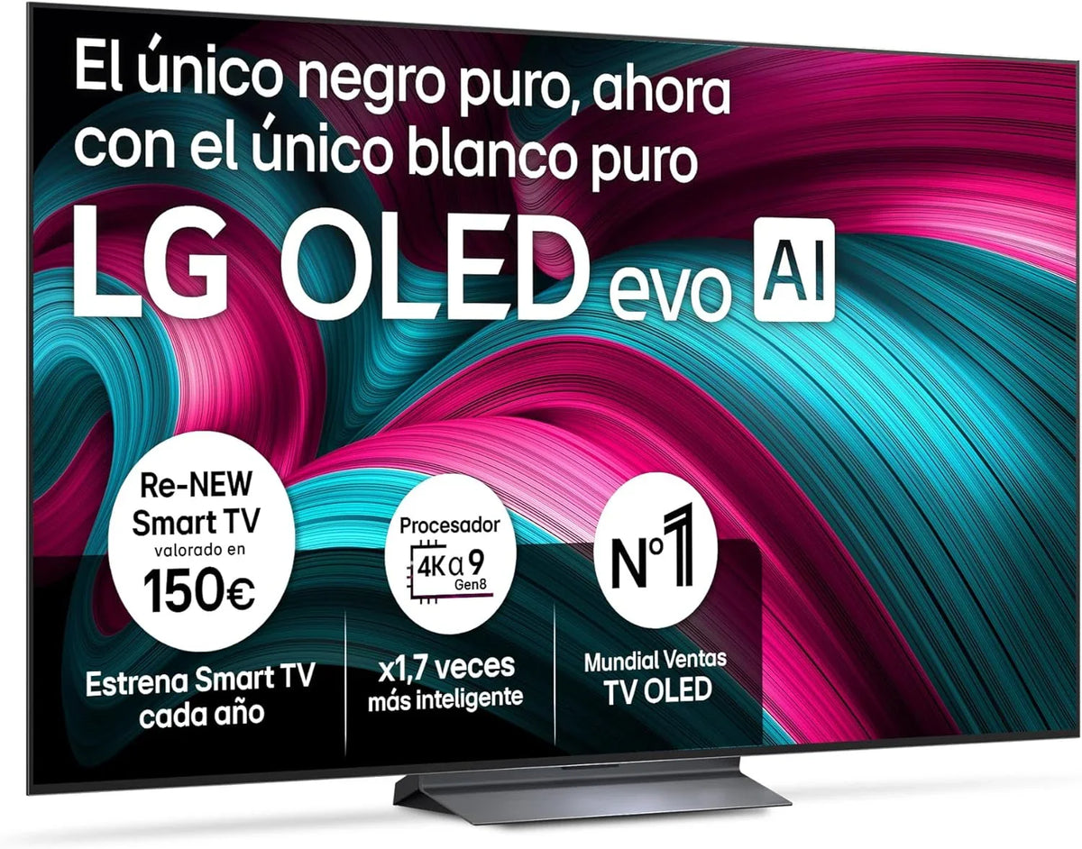 LG OLED65C54LA - TV 65", OLED EVO 4K, Smart TV AI C5, WebOS 25, Super Upscaling, Dolby Vision and Dolby Atmos, AMD FreeSync, Alexa/Google Assistant, Black