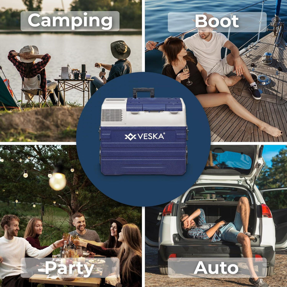 Kompressor Kühlbox elektrisch, Gefriertruhe mit APP-Steuerung, USB-Anschluss, 12/24V, 230V, Räder, transportabler Kühlschrank, Kühltruhe, Gefrierbox bis -20 °C für Auto, LKW, Boot (52L - anthrazit)