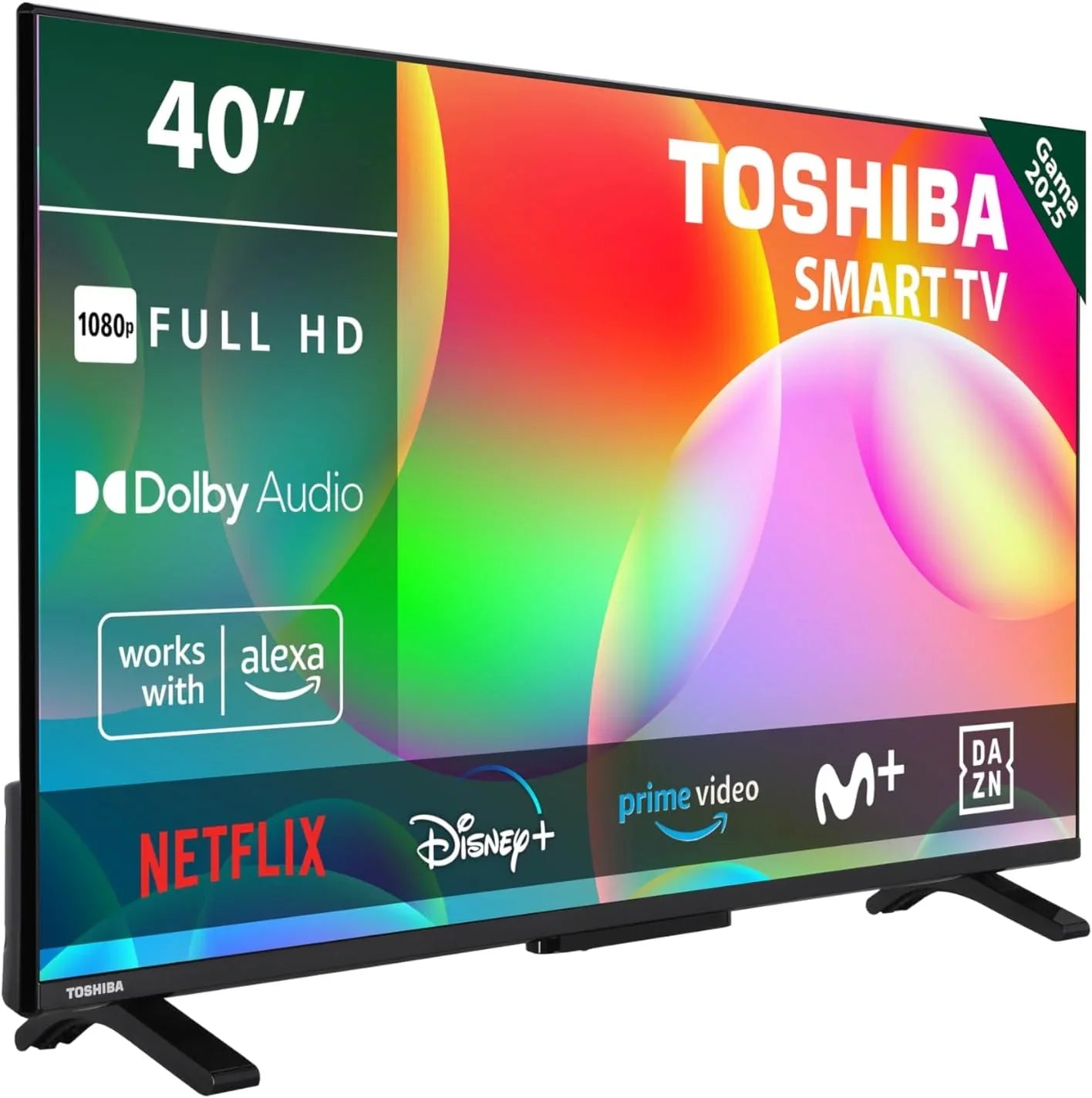 Toshiba 40LV3563DG 40" Full HD (1920 x 1080) HDR Smart TV with Central Stand, Compatible with Alexa, WiFi