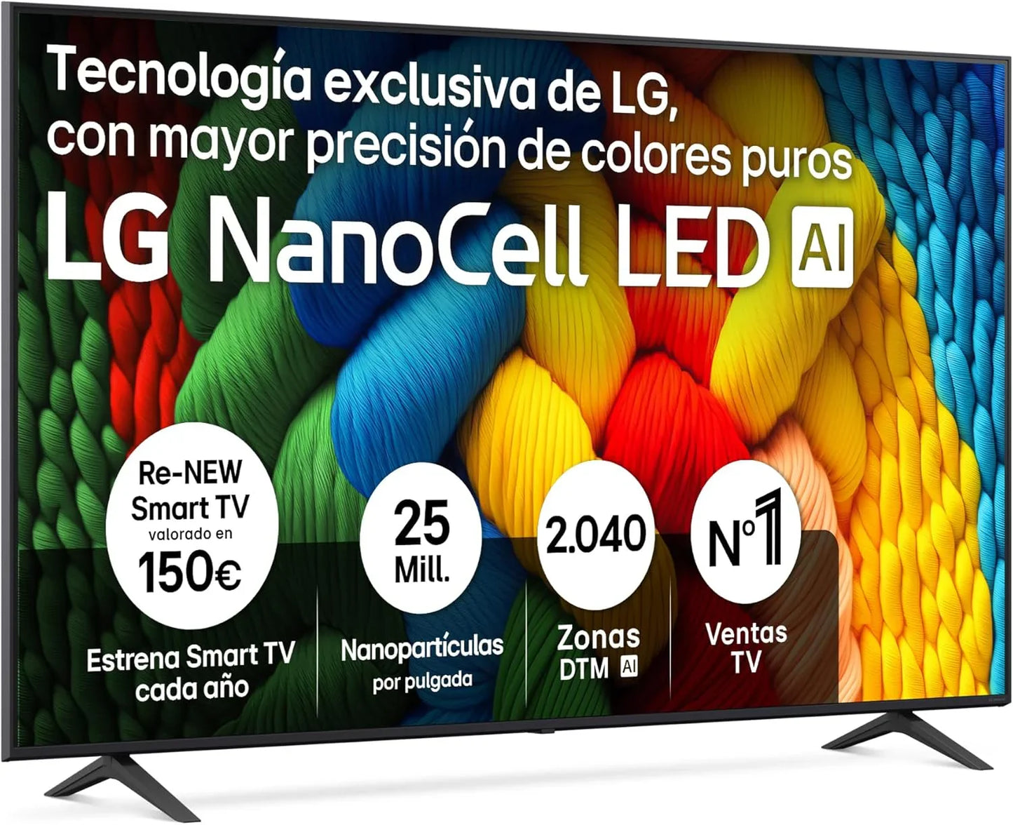 LG 43UA73006LA - TV 43", UHD 4K, WebOS 25, Ultimate IA, HDR10 Pro, Super Upscaling, Dolby Digital Plus, Google Assistant, Black