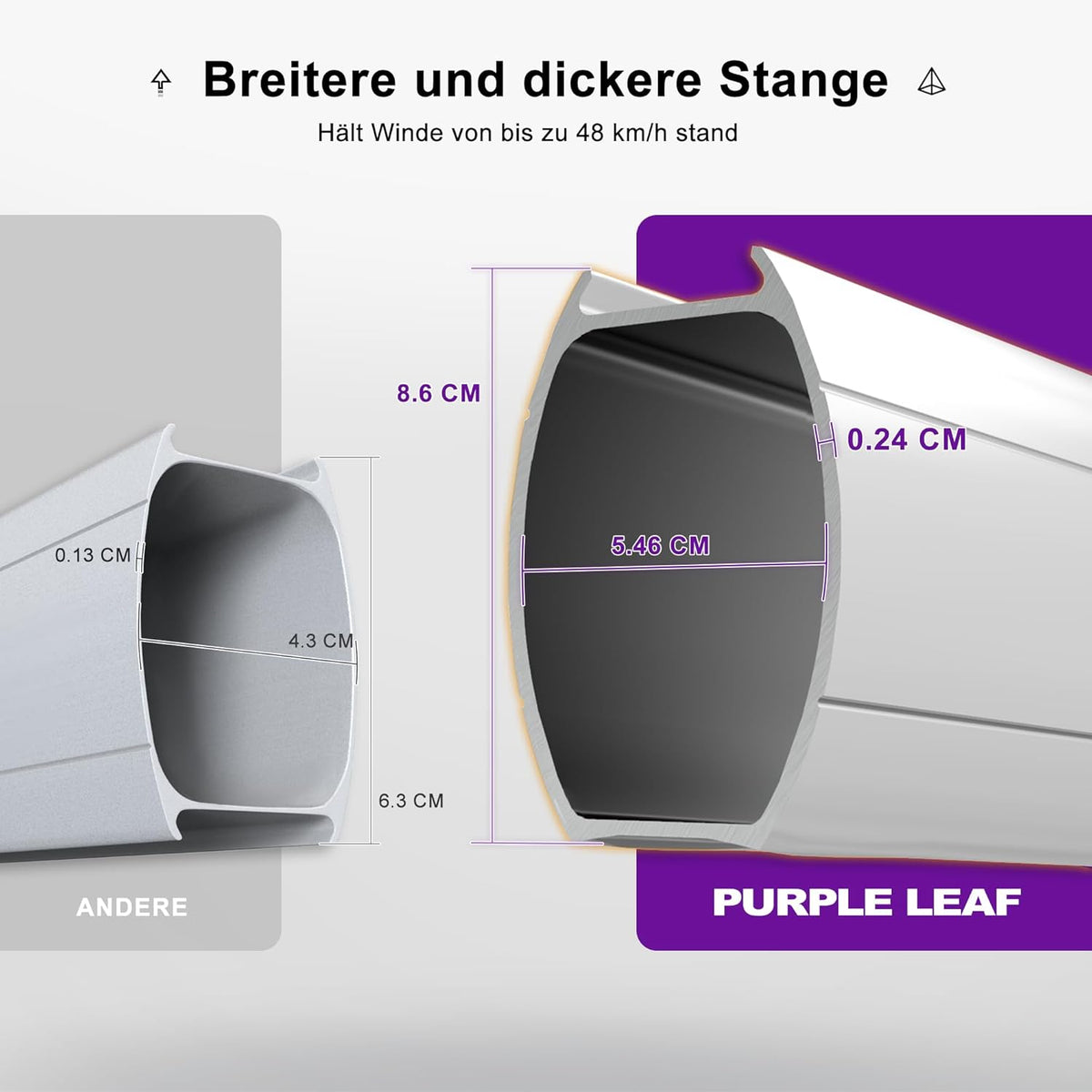 PURPLE LEAF Sonnenschirm 300 x 300 cm mit Schirmständer Ampelschirm Groß 360°Rotation Gartenschirm mit Kurbel, Marktschirm XXL Sonnenschutz UV50+, Beige