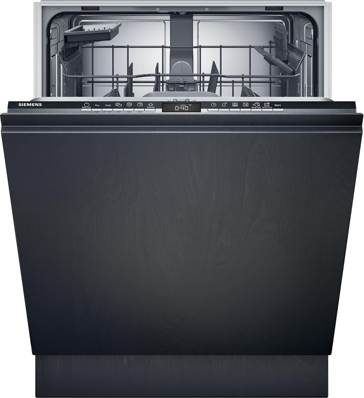 Siemens SN43ES14VE, iQ300 Smarter Geschirrspüler, Unterbau-Spülmaschine mit Besteckschublade, 60 cm, automatische Türöffnung dank autoOpen dry, besonders leise mit iQdrive-Motor, aquaStop, Edelstahl