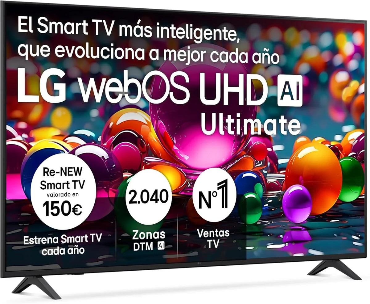 LG 43UA73006LA - TV 43", UHD 4K, WebOS 25, Ultimate IA, HDR10 Pro, Super Upscaling, Dolby Digital Plus, Google Assistant, Black