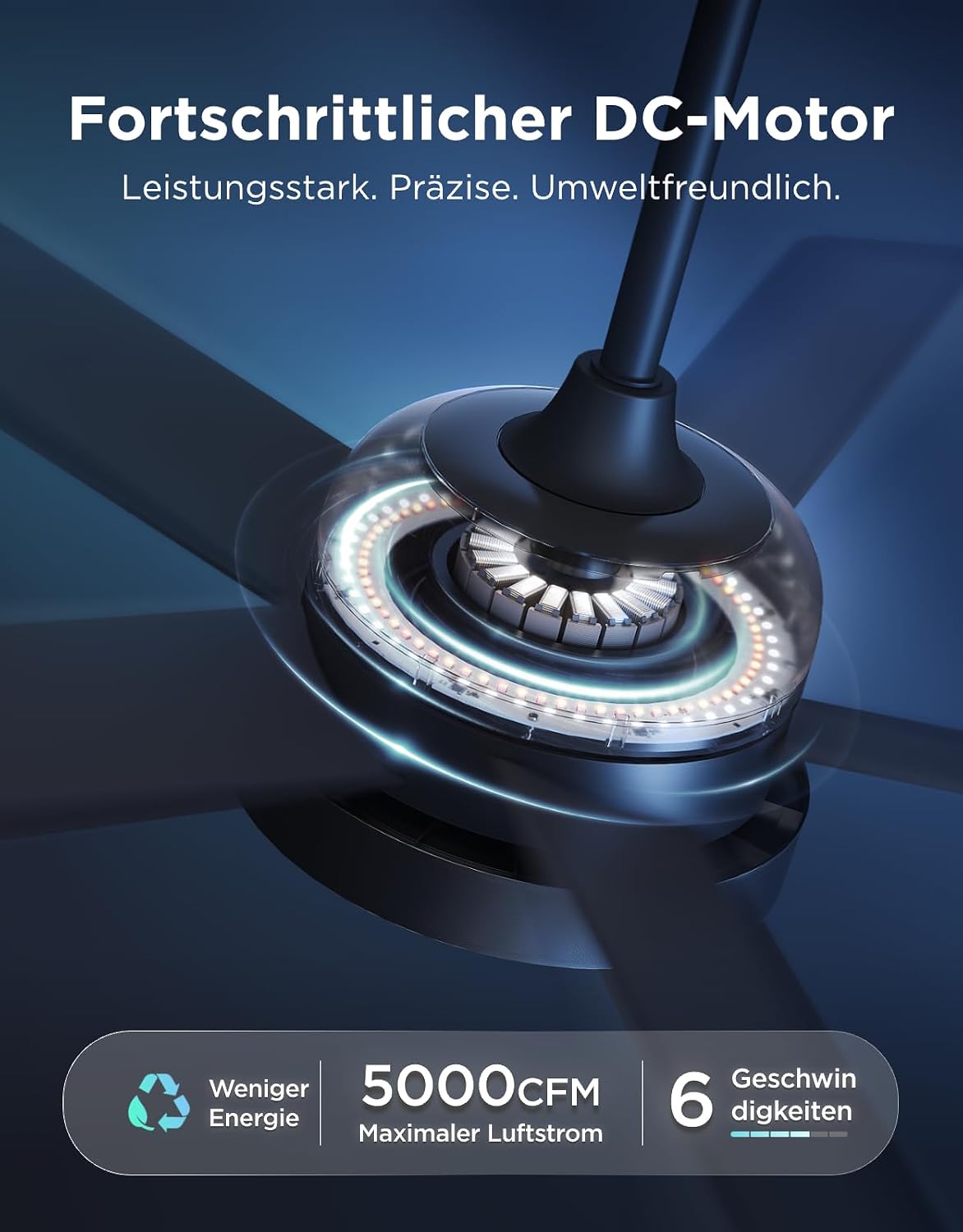 Govee Deckenventilator mit Beleuchtung RGBIC, Ø132cm Smart Leise Deckenventilator mit Licht und Fernbedienung, 2800 lm, Reversibler DC Motor, Doppelseitige Flügeln, für Schlafzimmer Wohnzimmer