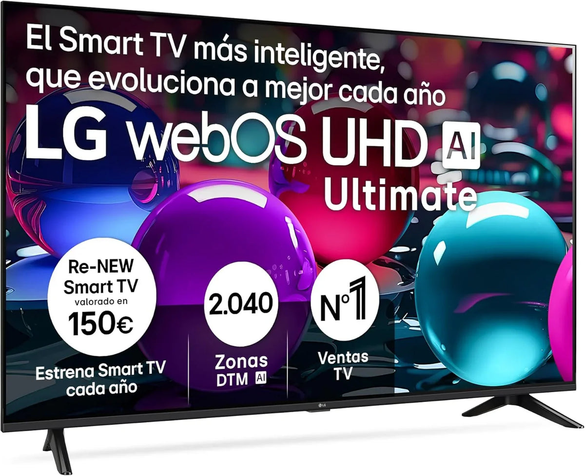 LG 43UA73006LA - TV 43", UHD 4K, WebOS 25, Ultimate IA, HDR10 Pro, Super Upscaling, Dolby Digital Plus, Google Assistant, Black