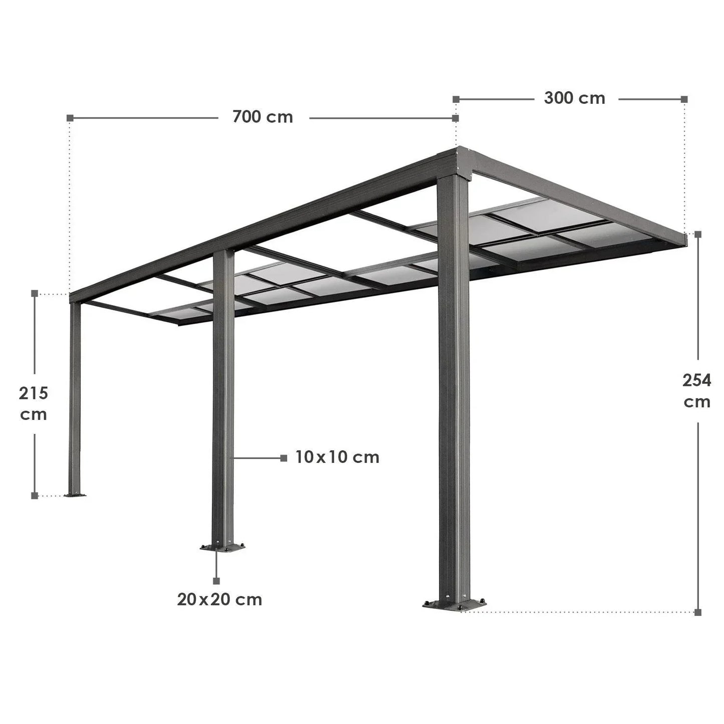 2025 Toldo para terraza Jakarta con paneles de policarbonato