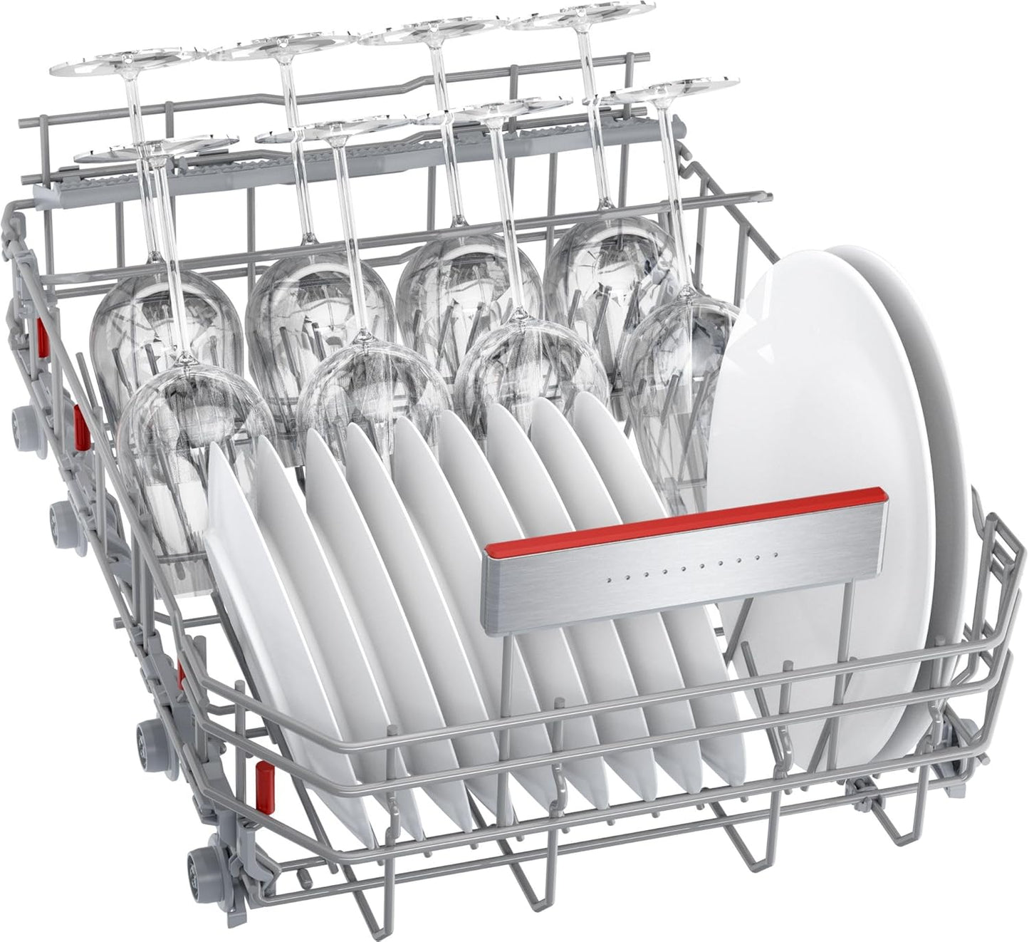 Bosch SPV2IKX10E Serie 2 Smarter Geschirrspüler vollintegriert, 45 cm breit, Besteckkorb, Extra Trocknen auf Knopfdruck, InfoLight roter Lichtpunkt am Boden, AquaStop Schutz gegen Wasserschäden, Weiß