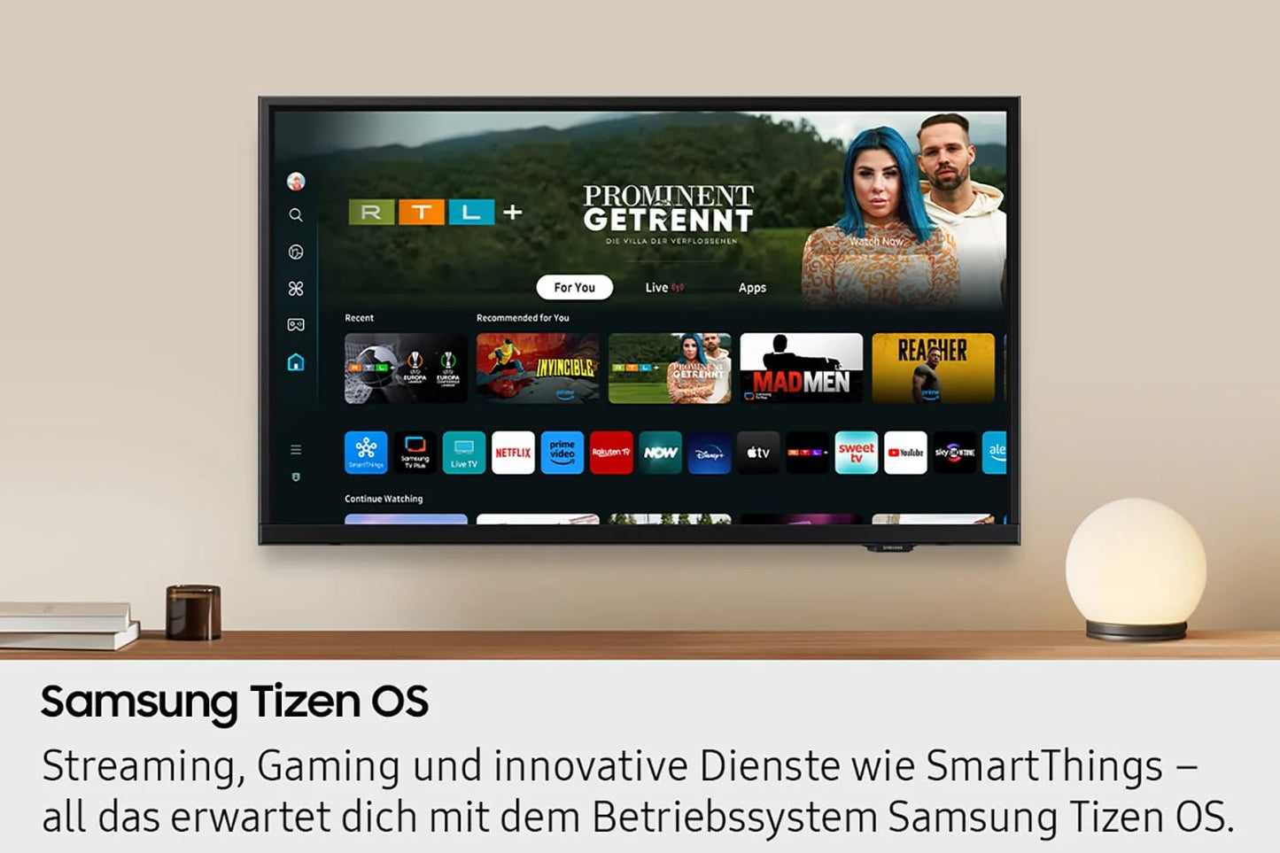 Samsung Full HD F6009F 24 Zoll (61 cm) LED Flachbildfernseher, PurColor-Technologie, HDR, Object Tracking Sound Lite, Knox Security, One UI Tizen, Smart TV, Unbegrenzt kostenlose Inhalte