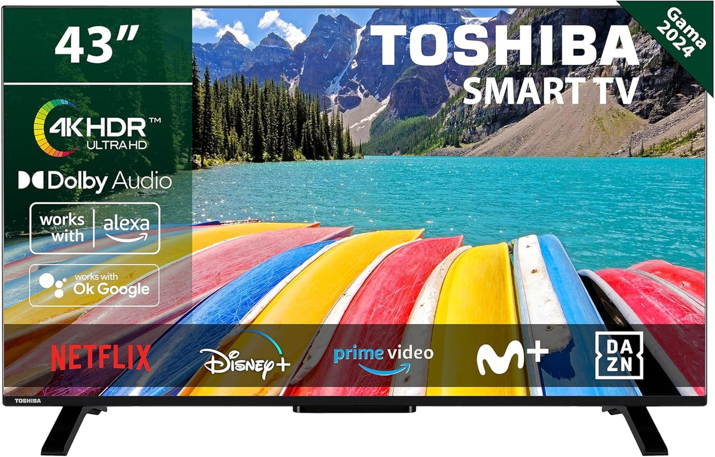 Toshiba 40LV3563DG 40" Full HD (1920 x 1080) HDR Smart TV with Central Stand, Compatible with Alexa, WiFi