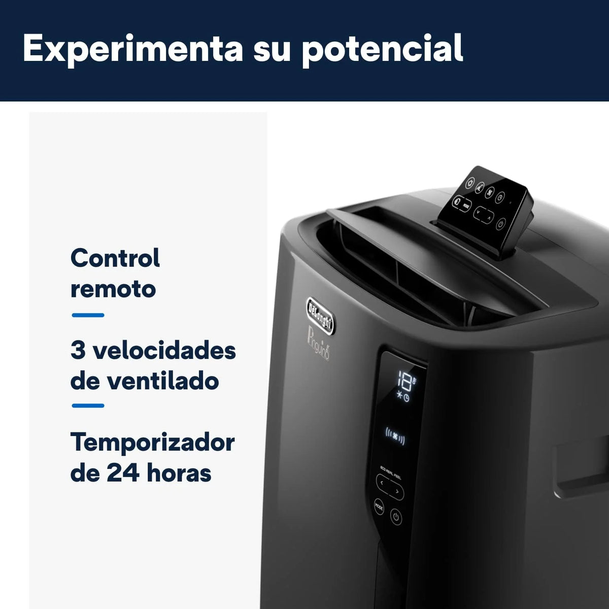 Pingüino PACEL112 Silent Aire Acondicionado Portátil Silencioso con Tecnología Eco Real Feel y Cool Surround, Función Deshumidificadora, 2.9 kW, 63 dB, Plástico, Negro, Clasa A, hasta 110m3