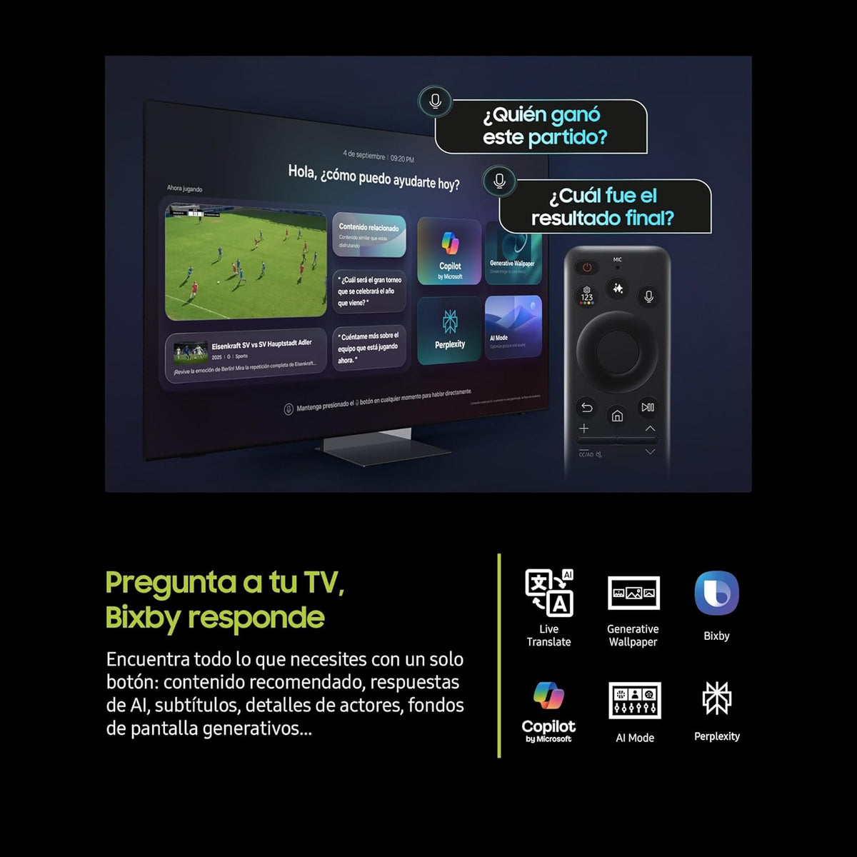 Samsung TV 50 Pulgadas QLED QE1F 4K Smart TV, Imagen y Sonido con IA 4K, Samsung Vision AI, el auténtico Quantum Dot TV Plus