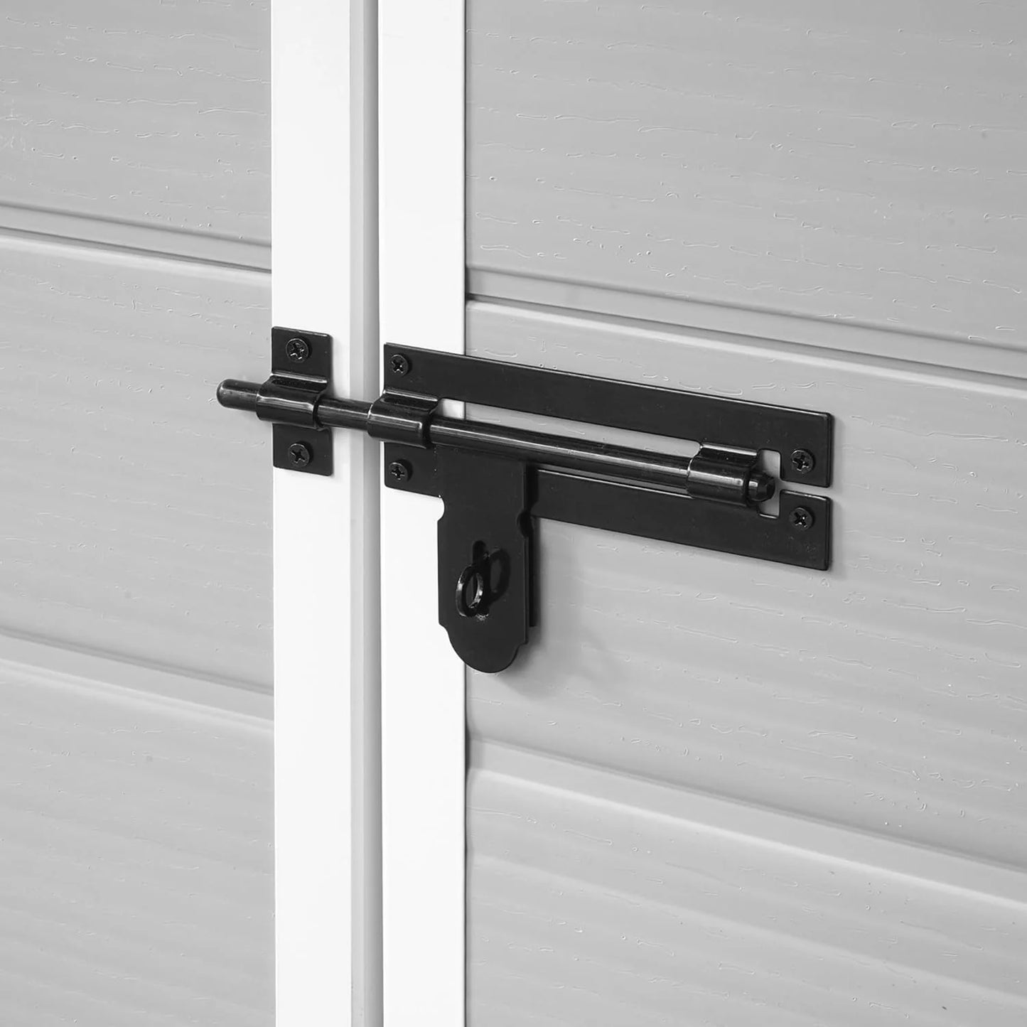 Wasabi - Caseta de Resina Jardín Unit 1.4 – Ventana Luz Natural - Suelo Incluido - Paneles 12mm de Espesor - Gris Blanco - Cobertizo PVC Almacenaje Exterior - 1,37m2 - Techo Plano