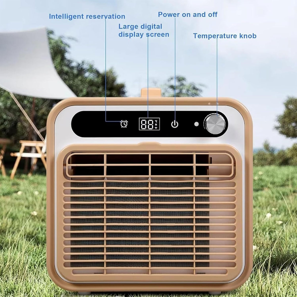 Tragbare Mini-Klimaanlage, Split-Kühlsystem, 5000 BTU, leise Kühlung, keine Fensterabdichtung erforderlich, Touch-Bedienung & Fernbedienung, Timer-Steuerung(With 2-meter connecting pipe)
