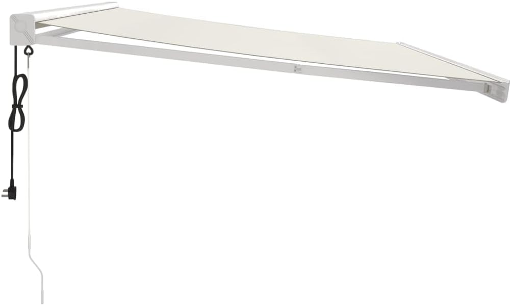 Toldo Articulado Eléctrico con Mando a Distancia, Toldo Retráctil 4x3 m, Toldo Exterior Enrollable, Toldo con Abrazadera, Toldo Motorizado Incluye Soporte de Pared, Crema
