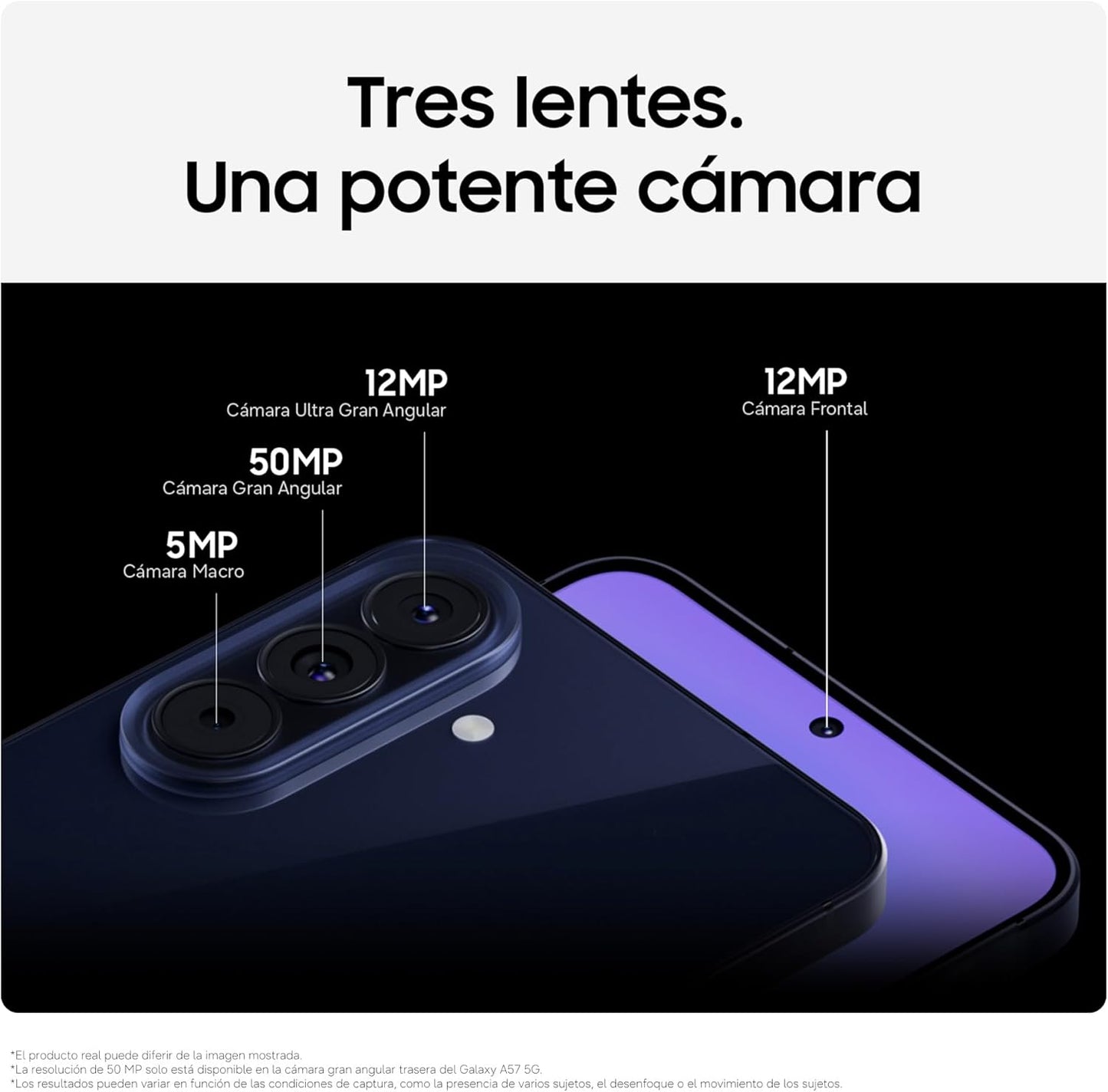 Samsung Galaxy A57 5G, 512GB, Móvil Fino con IA, 8GB, Gran Angular 50MP, Autonomía 2 Días, Batería 5000mAh, IP68, Garantía del Fabricante 3 Años + 1 Año Extra, Color Lila (Versión Española)