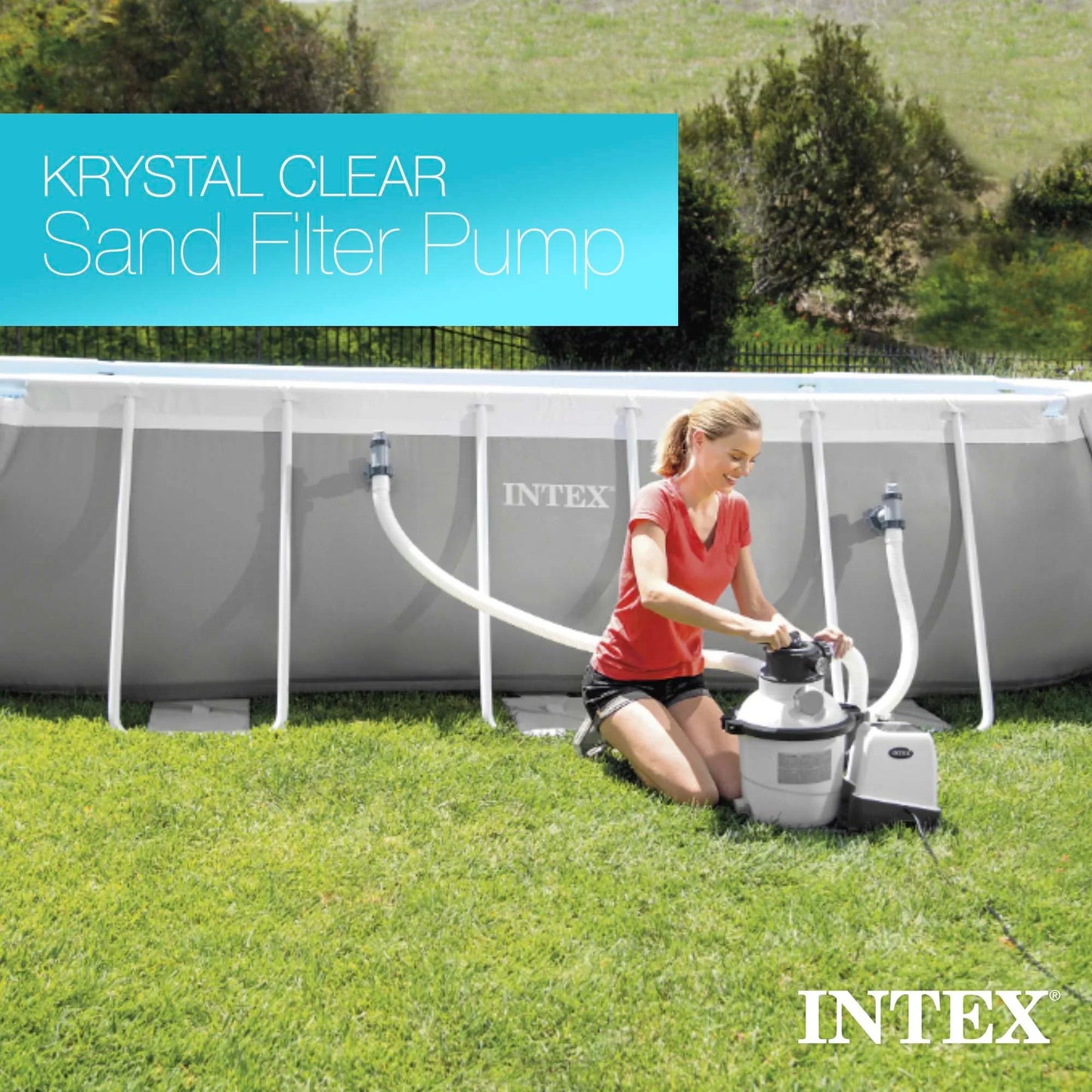 2025 Bomba Filtro de Arena para Piscinas Fuera de Tierra Intex 2100 GPH con Aspirador Automático
