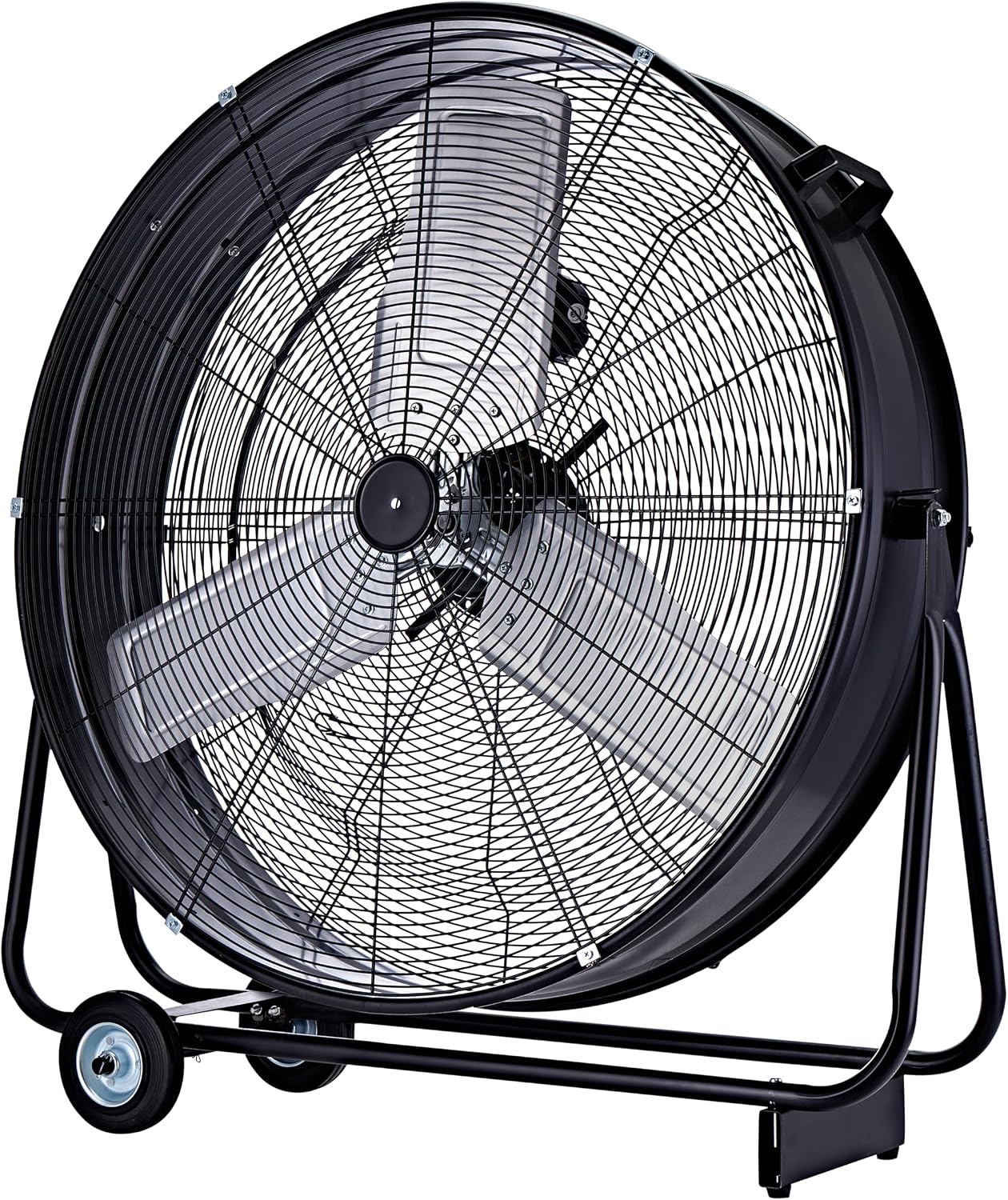 Be Cool Industrie-Windmaschine 75cm BCIWM75CM – Fahrbarer Trommelventilator, Ø 75 cm (30"), 300 Watt, Vollkupfermotor, 2 Geschwindigkeiten, Aluminium-Rotorblätter, Spinnennetz-Schutzgitter, schwarz