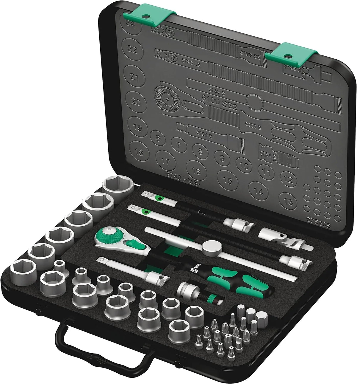 5003594001 8100 SB 2 Zyklop 3/8" Metric Ratchet Set ( Piece of 43)