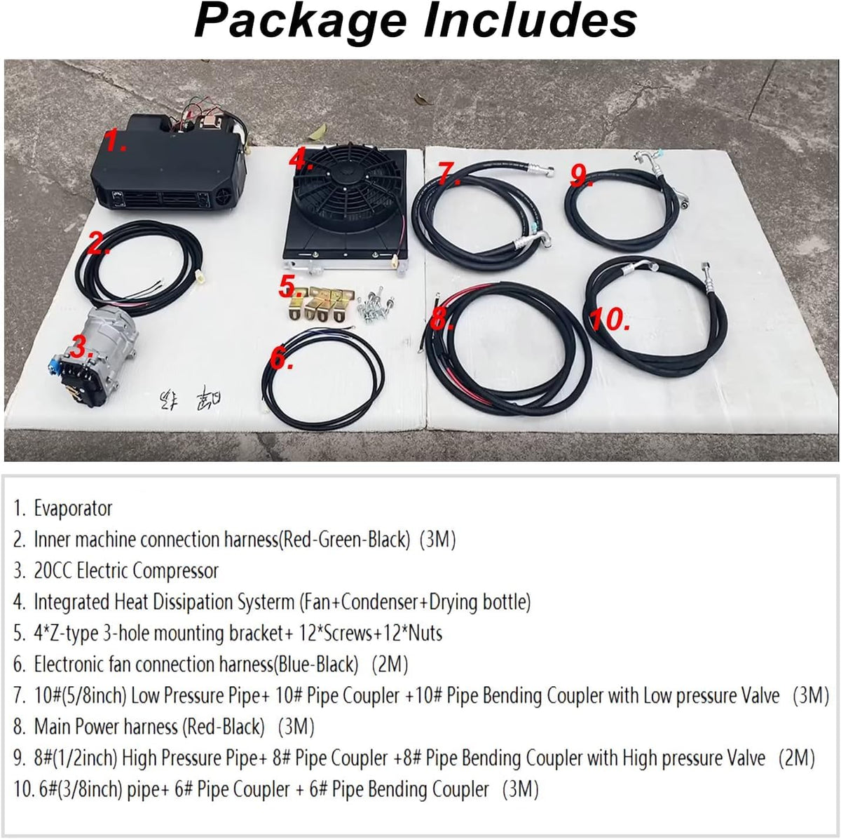 Elektrische Klimaanlage 12 V Unter-Armaturenbrett-Klimatisierungs-Kit 12 Volt Universal-Auto-Klimaanlage Geeignet für Van, Auto, Wohnmobil, LKW, Boot, Bus (nur Kühlung)