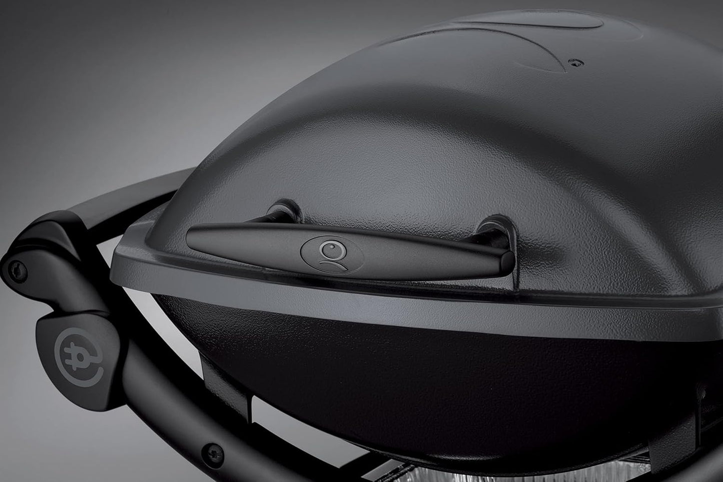 Weber Q1400 Elektrogrill, 43 x 32cm Grillfäche, portabler BBQ Grill, 2-geteilter porzellanemaillierter Guss-Grillrost, Aluminiumguss Deckel & Gehäuse - Dark Grey (52020079)