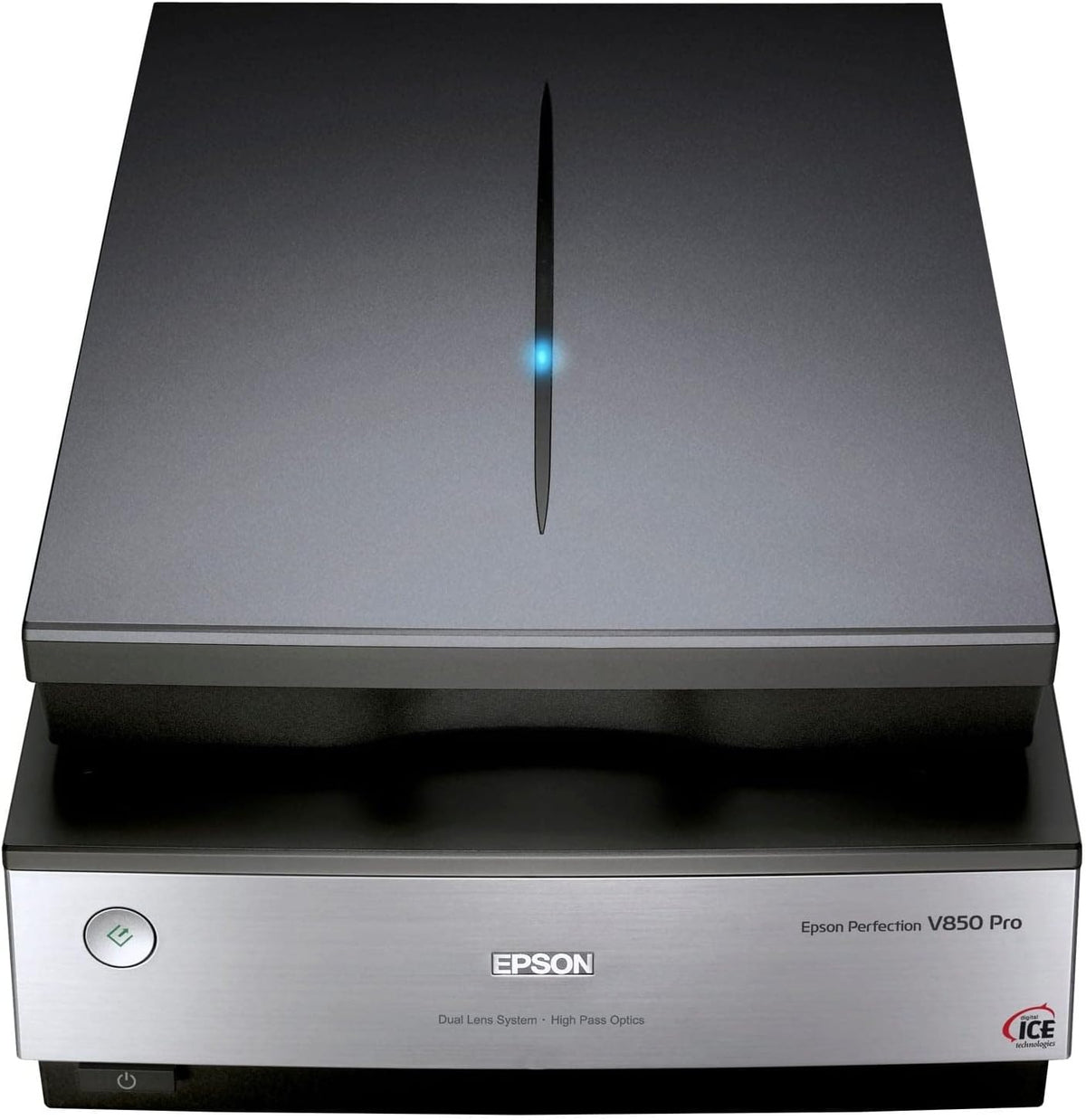 Epson Perfection V850, professioneller Fotoscanner, Scanner zum Digitalisieren von Fotos, Vorlagen, Dias und Negativen, Flachbettscanner mit hoher Auflösung, schwarz/silber