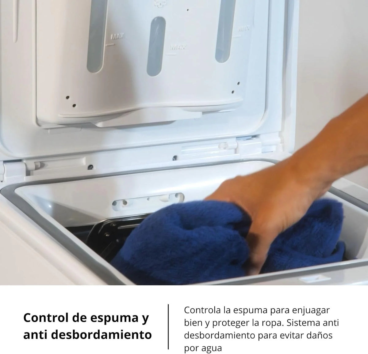 Corberó - Lavadora Carga Superior 6.5kg| CLACSM6524 | 1200 RPM | 16 Programas, Función Vapor, ECO, limpieza tambor| Inicio Diferido| Lavado Rápido | Planchado Fácil | Indicadores LED | Blanco
