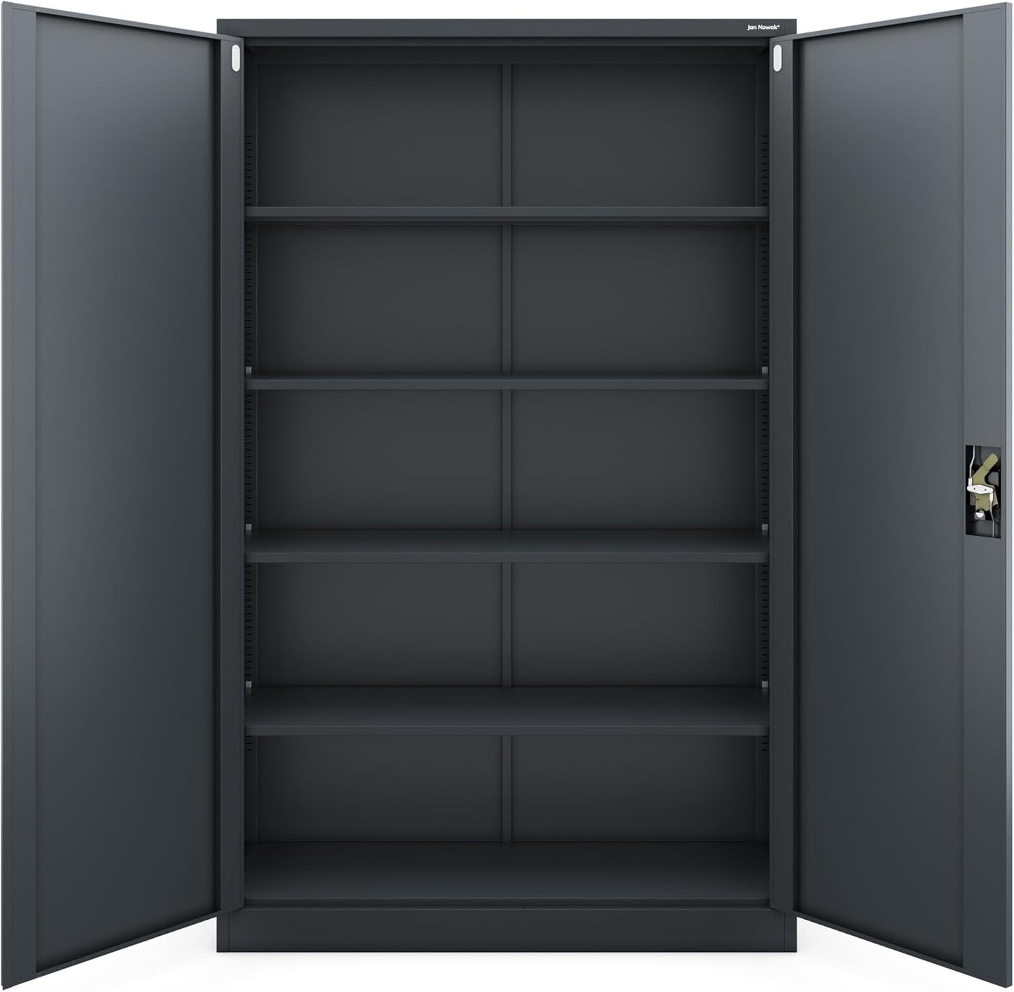 Jan Nowak Metallschrank Jan II 185 x 115 x 40 cm - Aktenschrank abschließbar mit 2 Türen, Mehrzweckschrank mit 5 Ebenen, Büroschrank aus Stahlschrank mit Pulverbeschichtung - Anthrazit