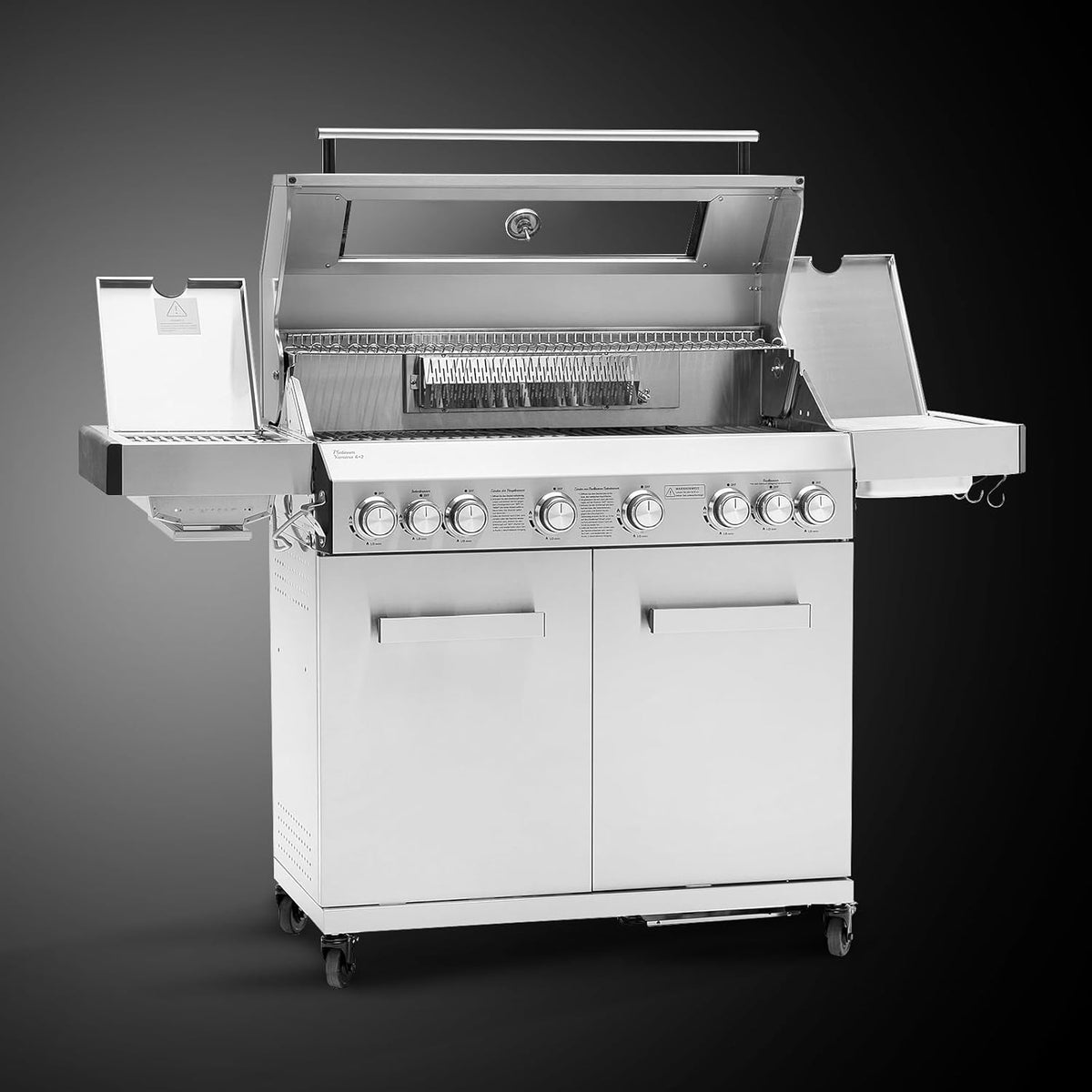 TAINO PLATINUM YAMARA 6+2 Gasgrill Edelstahl 6 Brenner Keramik Sear-Burner Keramik Backburner Piezo-Zündung Grillrost Gusseisen