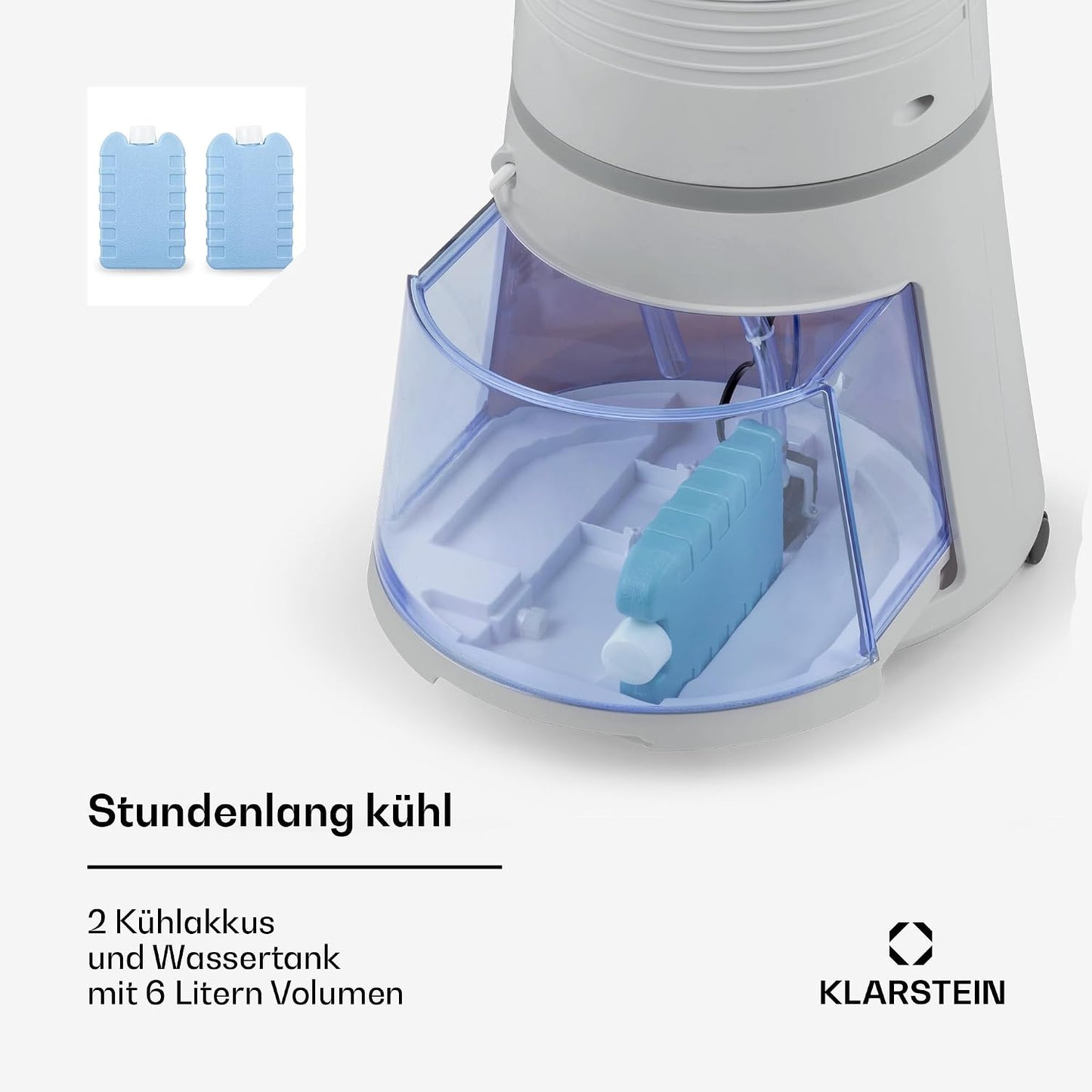Klarstein 4-in-1: Smart Luftkühler, Ventilator, Luftbefeuchter & Ionisation I 6 L Wassertank, Oszillation, 30 W, 210 m³/h, Timer I Klimagerät ohne Abluftschlauch, Mobiles Klimagerät, Silber