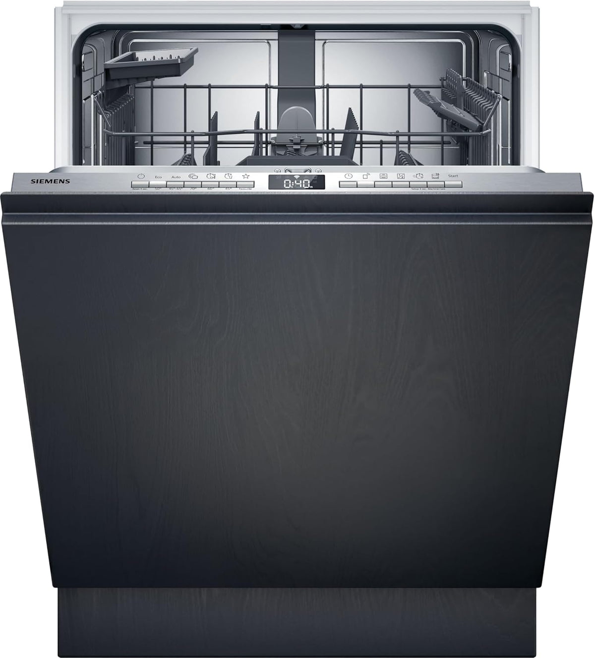 Siemens SN43ES14VE, iQ300 Smarter Geschirrspüler, Unterbau-Spülmaschine mit Besteckschublade, 60 cm, automatische Türöffnung dank autoOpen dry, besonders leise mit iQdrive-Motor, aquaStop, Edelstahl