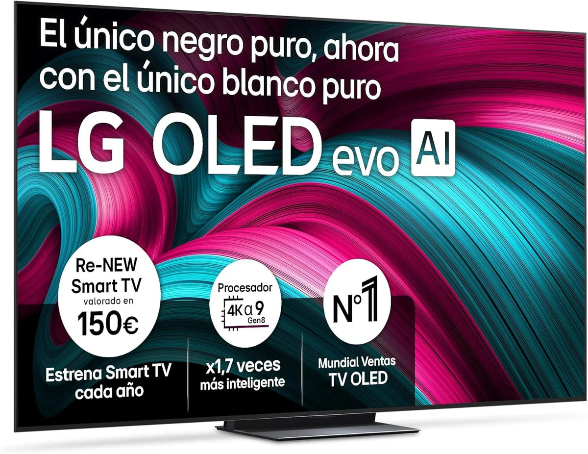 LG OLED65C54LA - TV 65", OLED EVO 4K, Smart TV AI C5, WebOS 25, Super Upscaling, Dolby Vision and Dolby Atmos, AMD FreeSync, Alexa/Google Assistant, Black