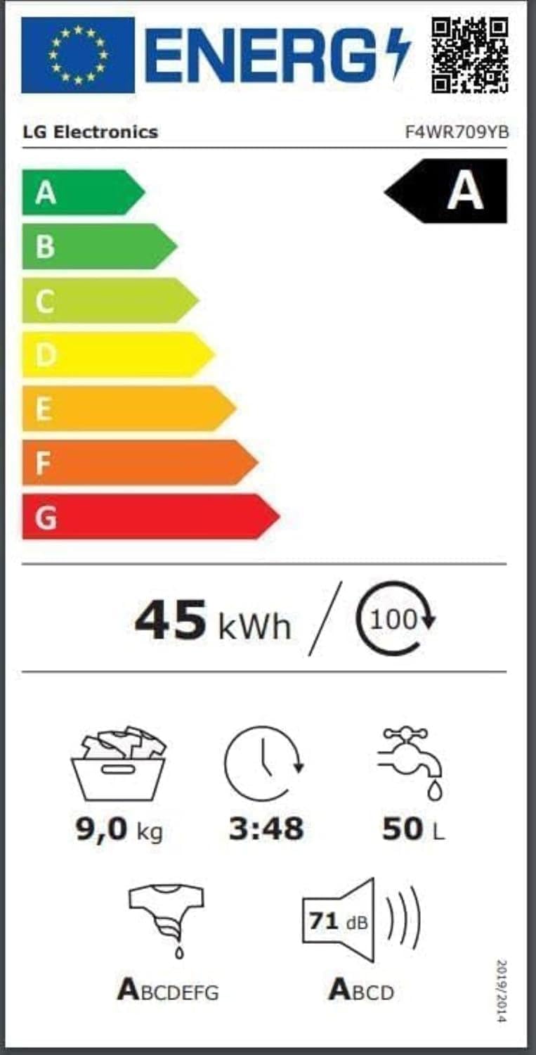 LG F4WV7080, Klasse A, Frontlader-Waschmaschine 8 kg, 1400 U/Min, AI Direct Drive, Wi-Fi, Tiefenreinigung mit Dampf, Groe Kapazitt, TRIPLE A, Auentür aus Sicherheitsglas, 62 x 60 x 85 cm Wei