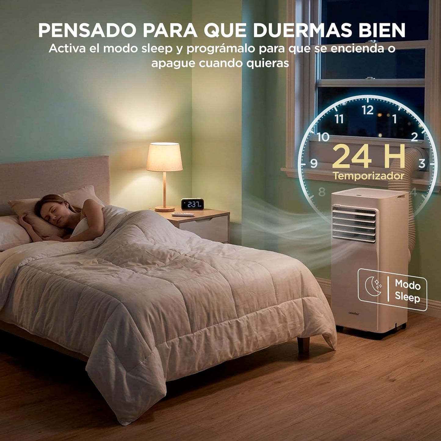 COMFEE Pingüino Aire Acondicionado Portátil 3 en 1 | 8000 BTU/2000 Frigorías Con App + Mando a Distancia | Climatizador y Deshumidificador | Bajo Consumo | Función Follow Me | Incluye kit de Ventana