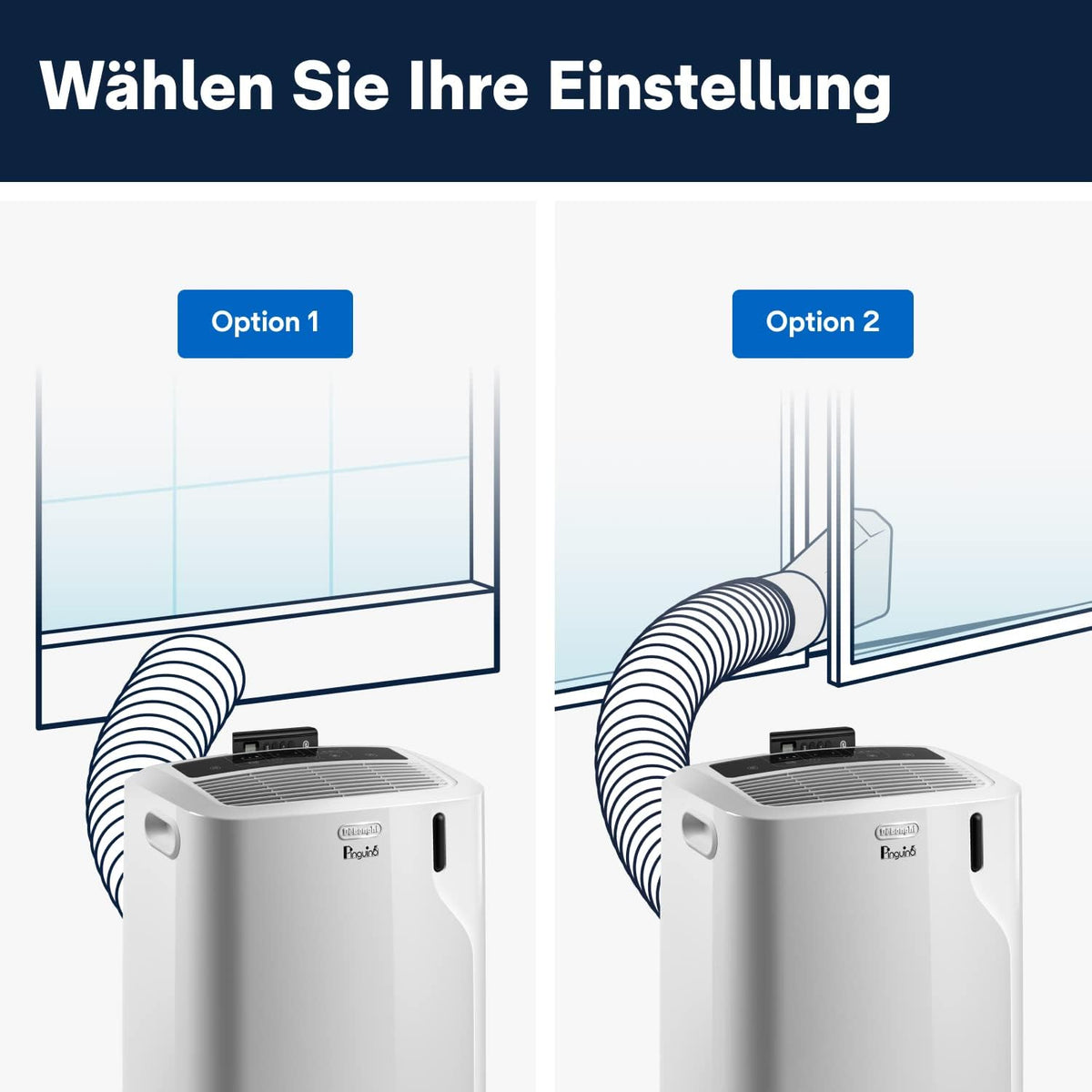 De'Longhi Pinguino - 3-in-1 Mobiles Klimagerät, für Räume bis 27 m², mit Luftentfeuchter & Ventilator, 9400 BTU, Leiser Betrieb, Fernbedienung, 24h-Timer, Energieeffizienzklasse A (PACEM82)