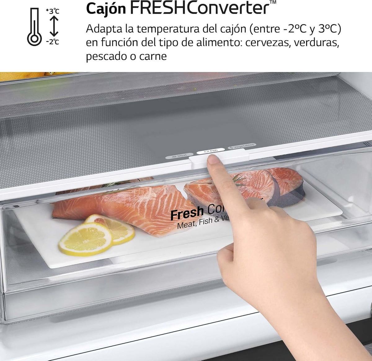 LG GBP61DSXGC - Frigorífico Combi No Frost, Congelador, Compresor Smart Inverter, Color Inox Antihuellas, 186 cm, 341 l
