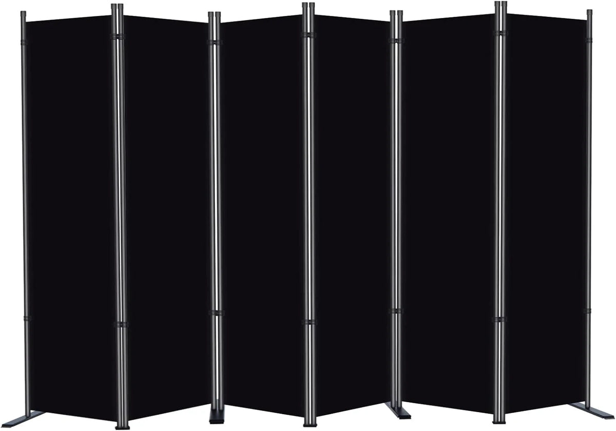 3 Panel Privacy Screen, 6 Ft Tall Folding Privacy Screen Room Dividers, Freestanding Room Partition Wall Dividers, 102''W x 20''D x 71''H, Black